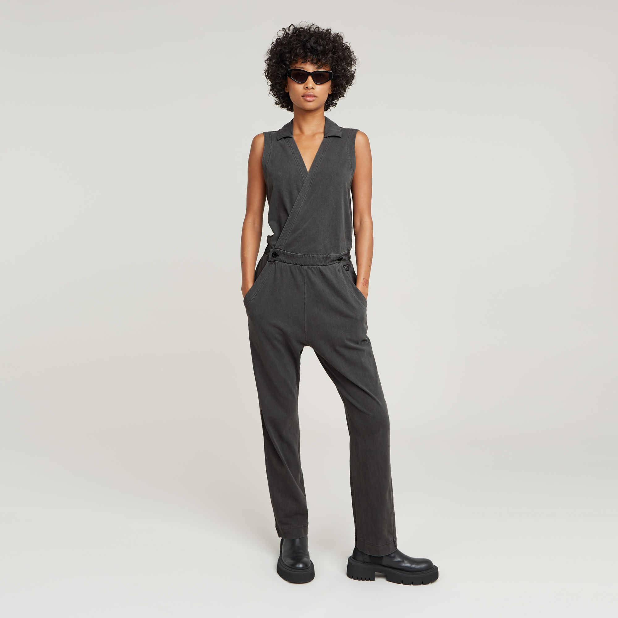 

Wrap Jumpsuit - Zwart - Dames