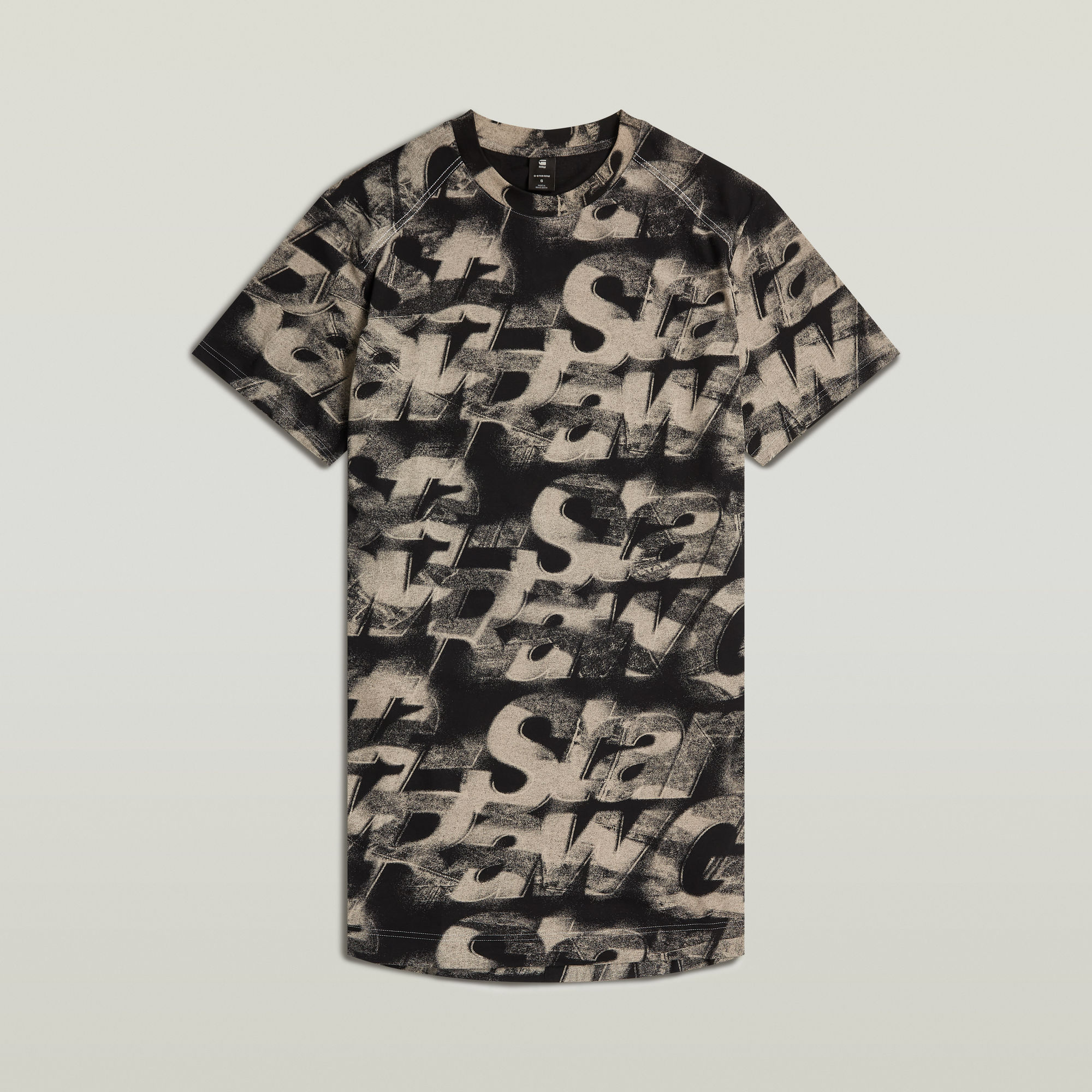 Thumbnail - Sprayed Letters Loose Kleid - Mehrfarbig - Damen