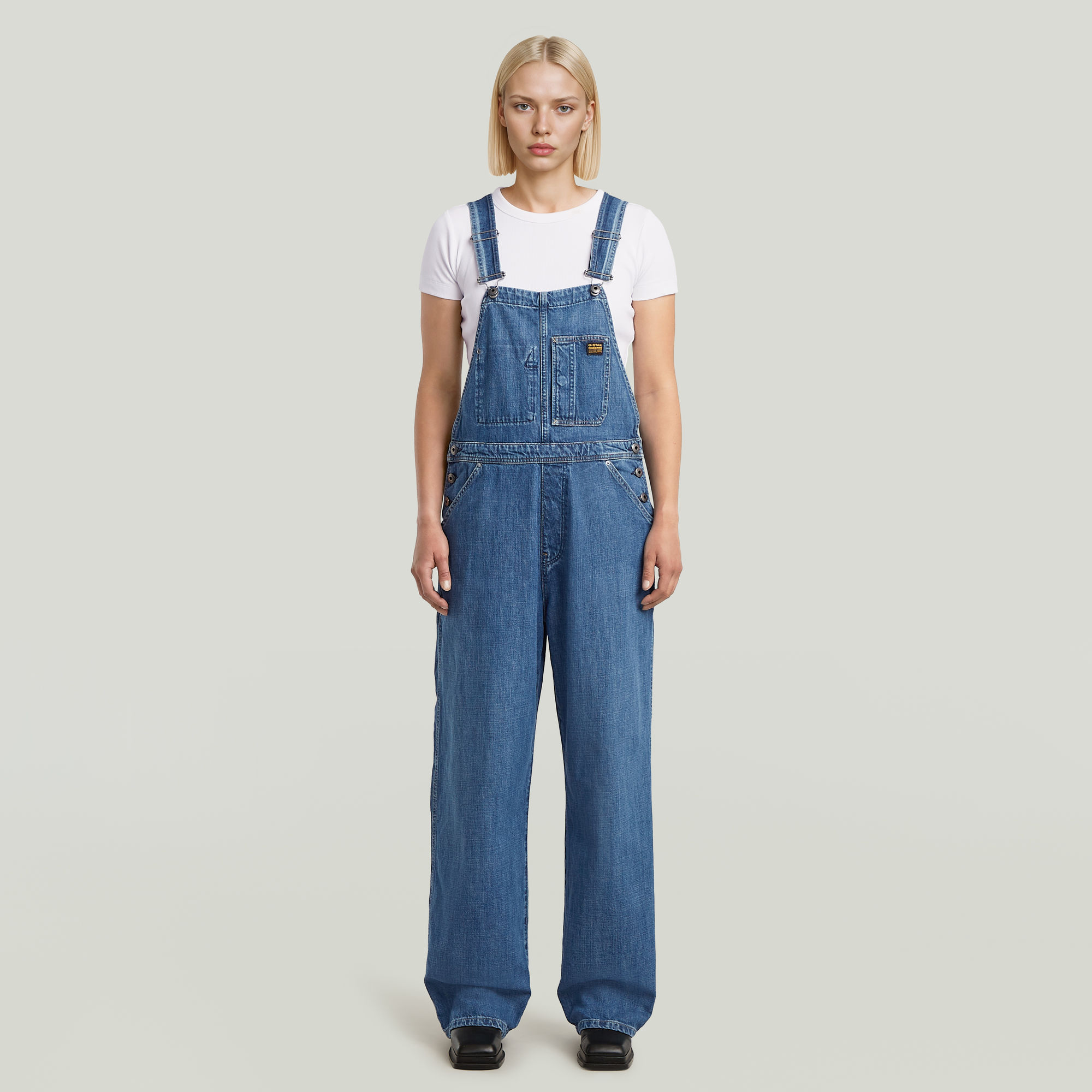 Thumbnail - Workwear Bib Overall - Mittelblau - Damen