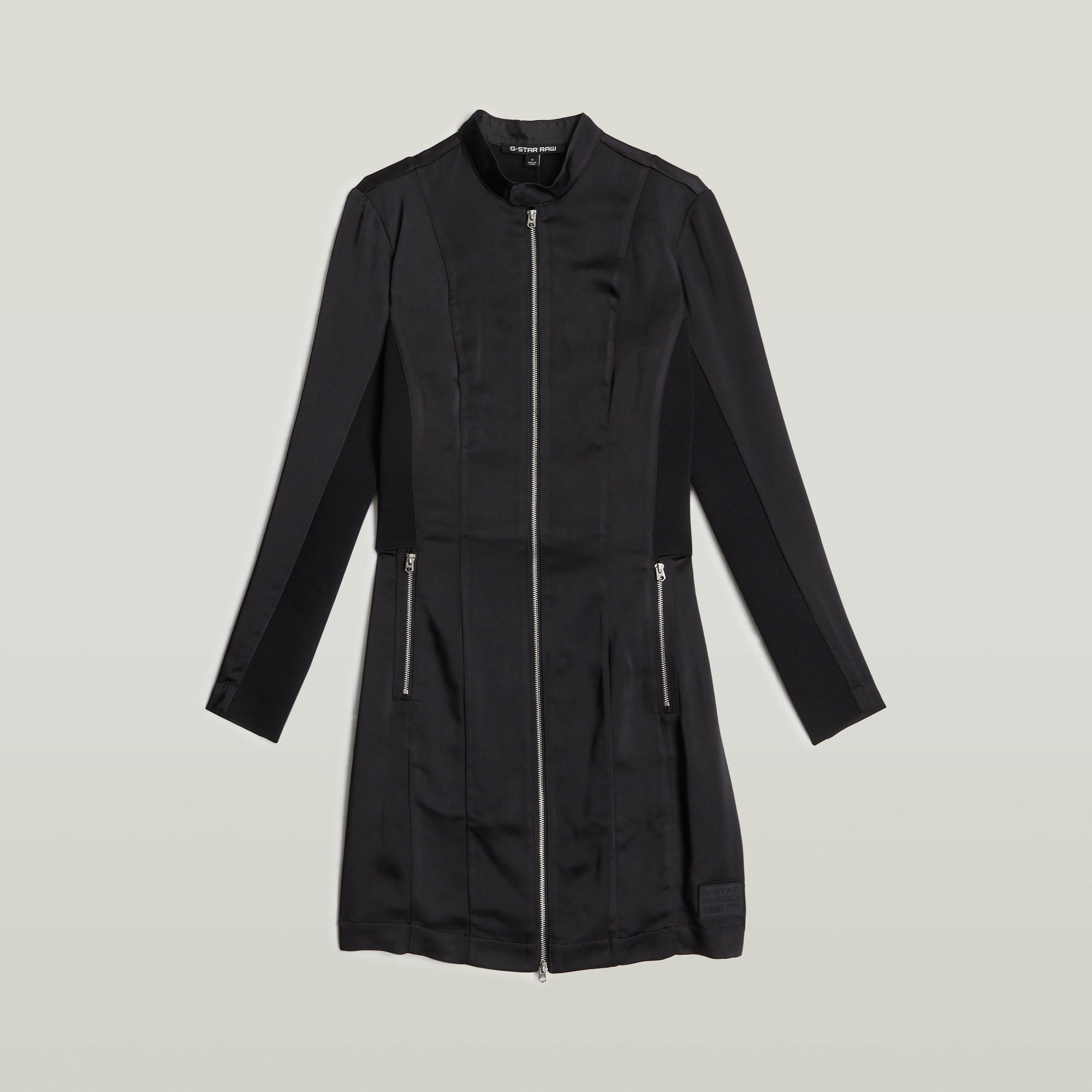 Thumbnail - Moto Fitted Dress - Schwarz - Damen