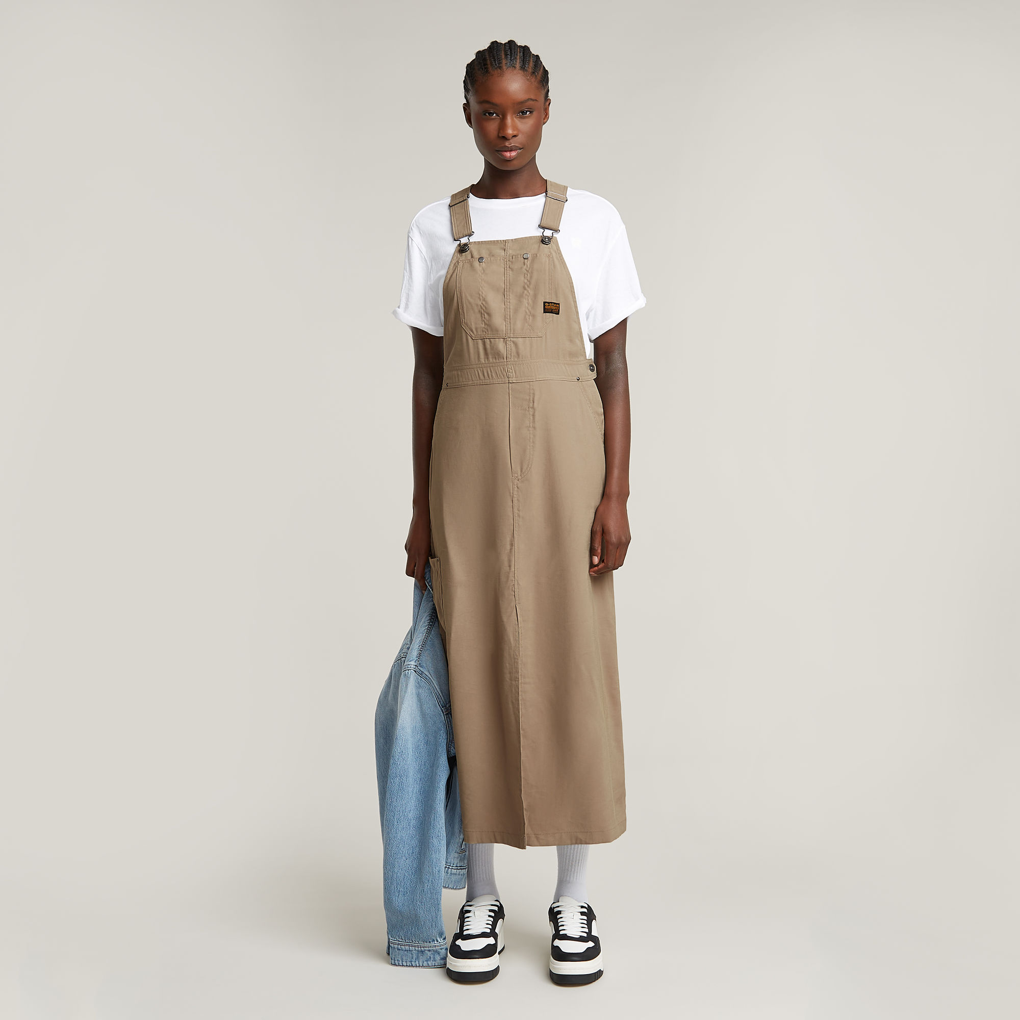 Thumbnail - Dungaree Kleid - Beige - Damen