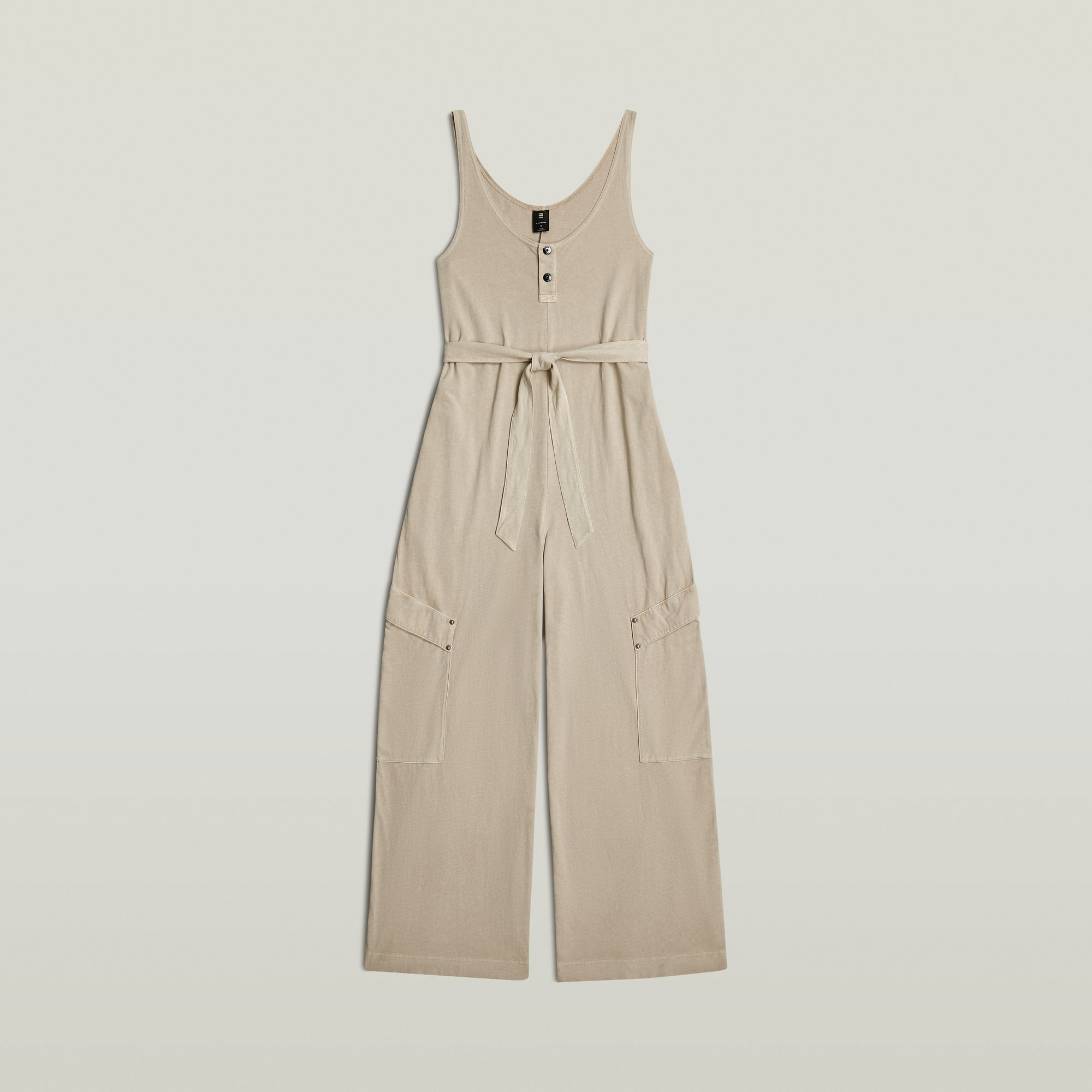 Thumbnail - Overdyed Utility Loose Jumpsuit - Beige - Damen