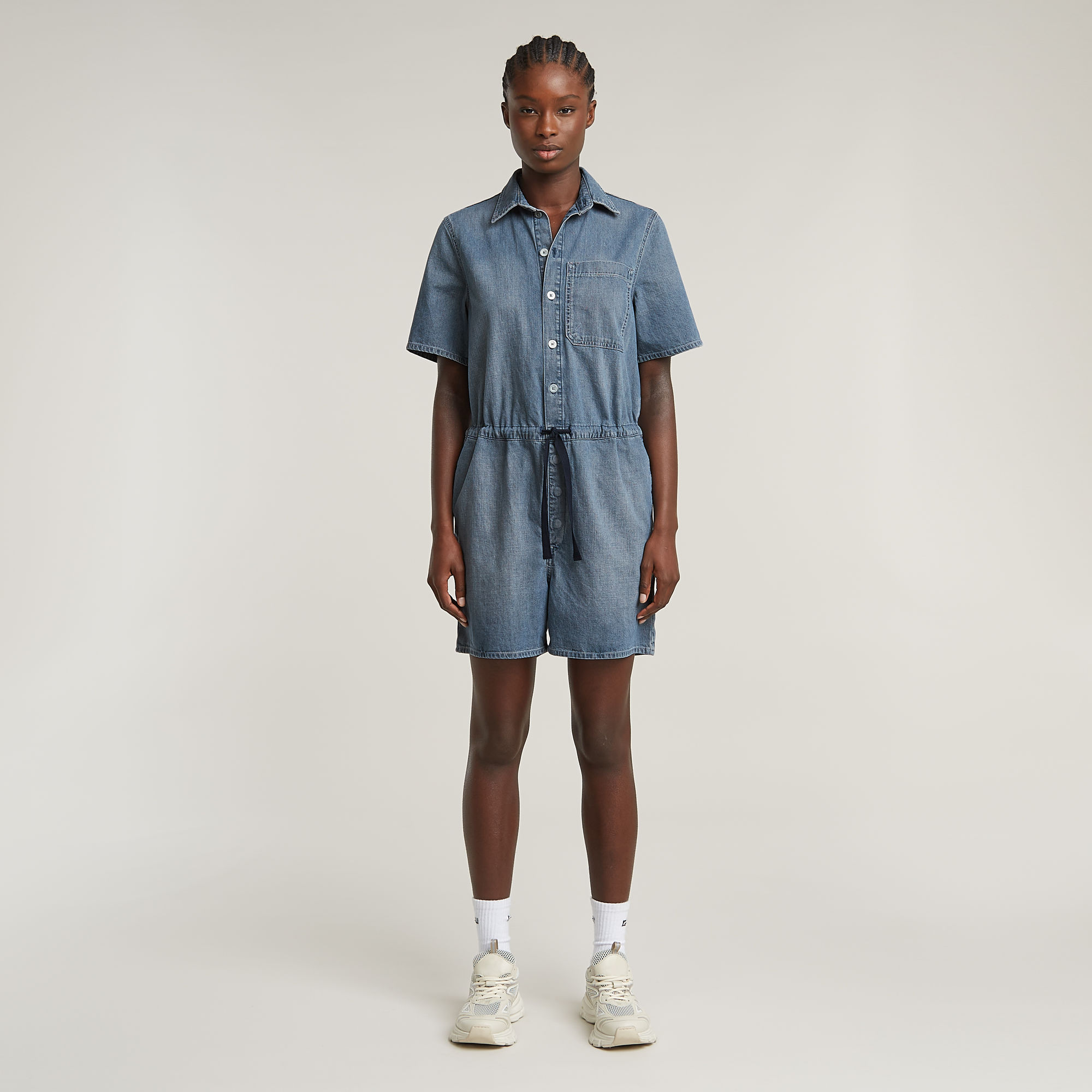 

Easy Short Jumpsuit - Medium blue - Women