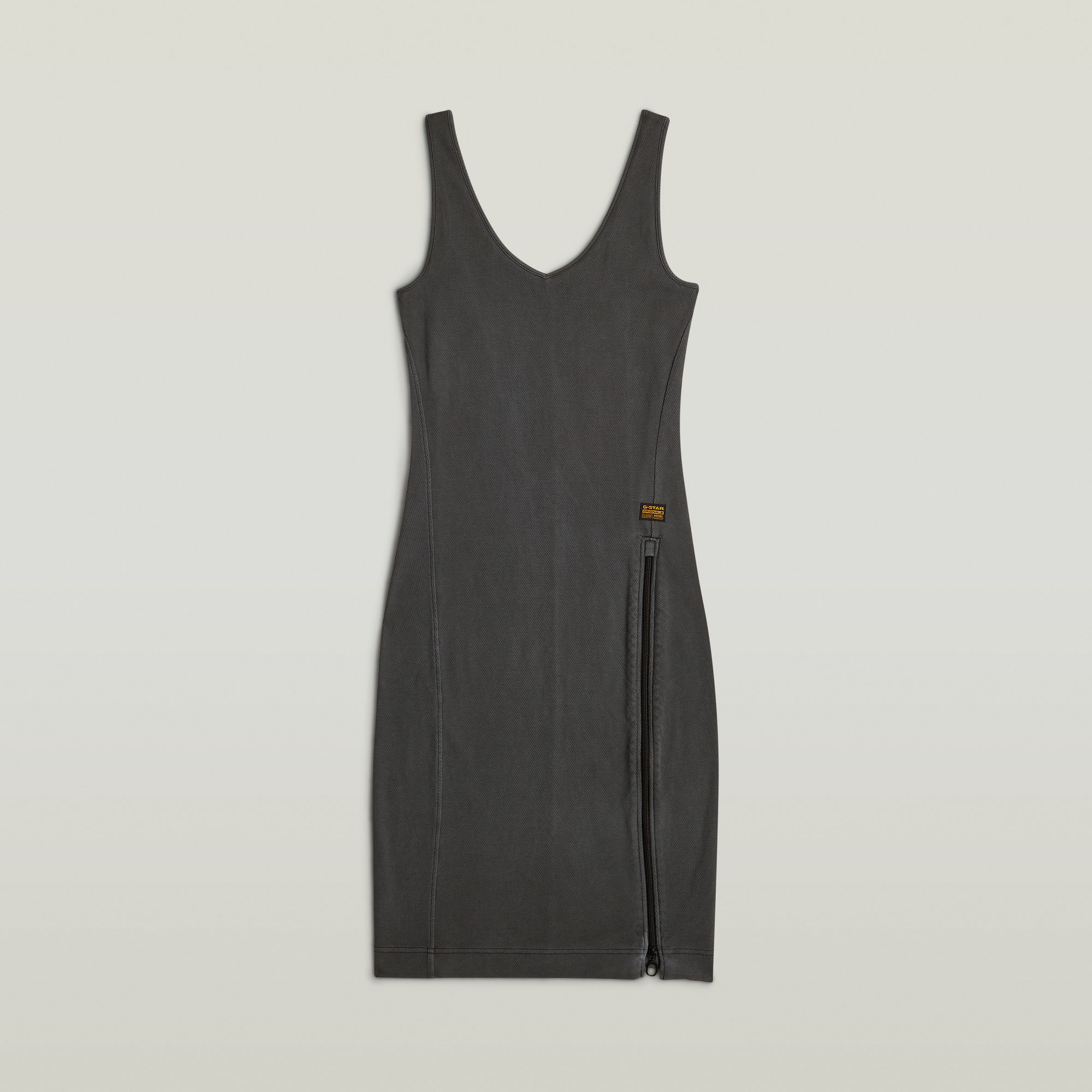 Thumbnail - Overdyed Asymmetric Zip Kleid - Schwarz - Damen