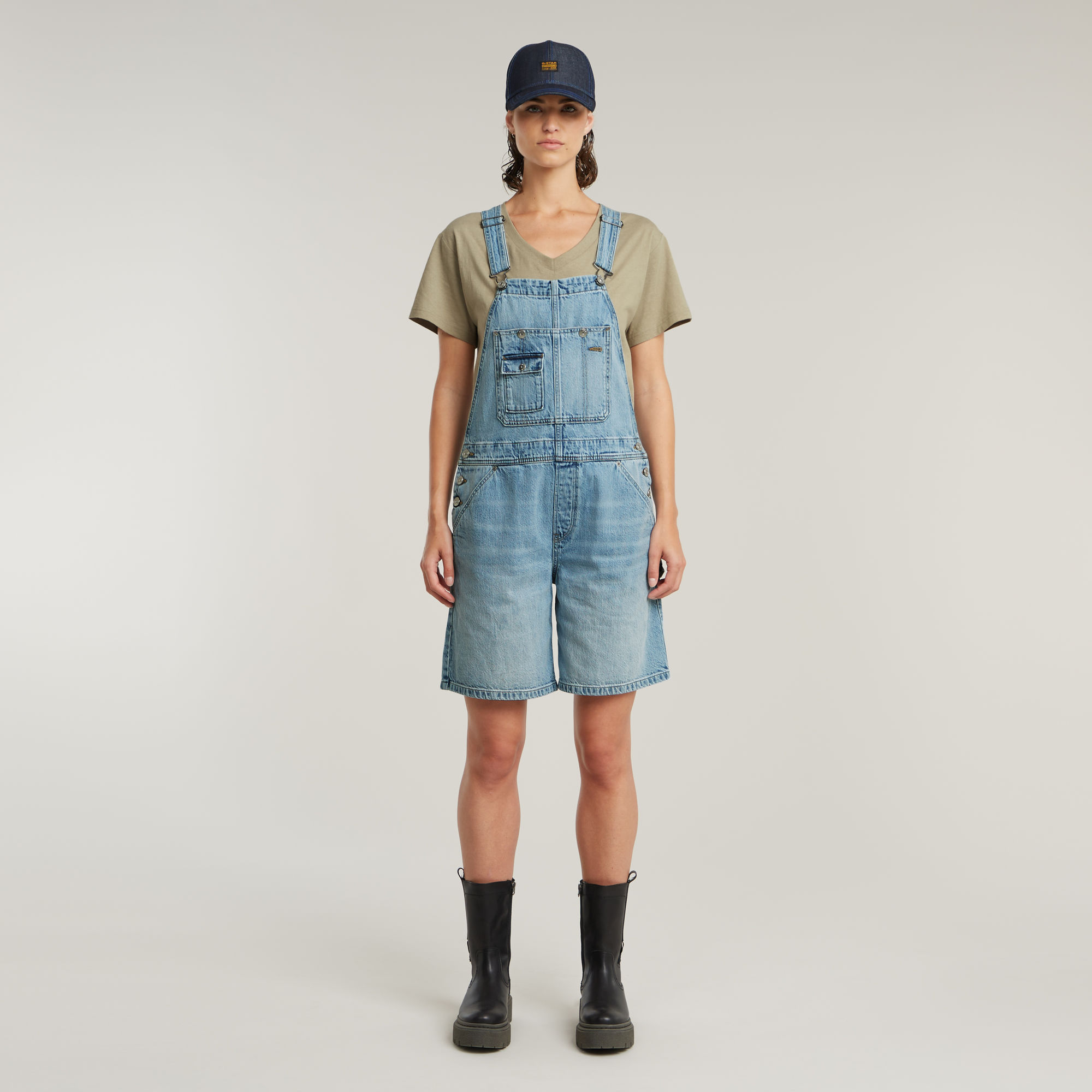 Thumbnail - Bowey Loose Short Jumpsuit - Hellblau - Damen