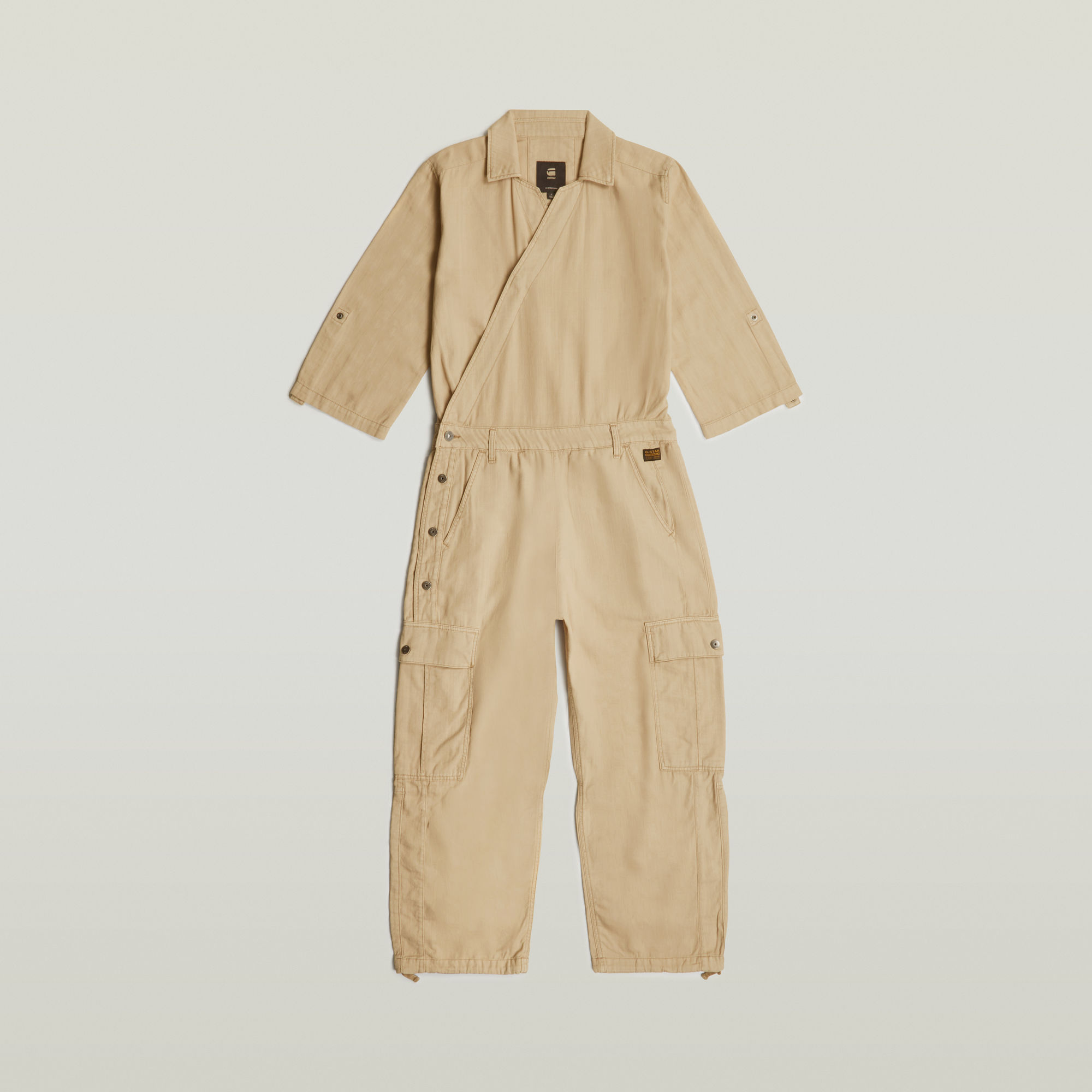 Thumbnail - Wrap Jumpsuit - Beige - Damen