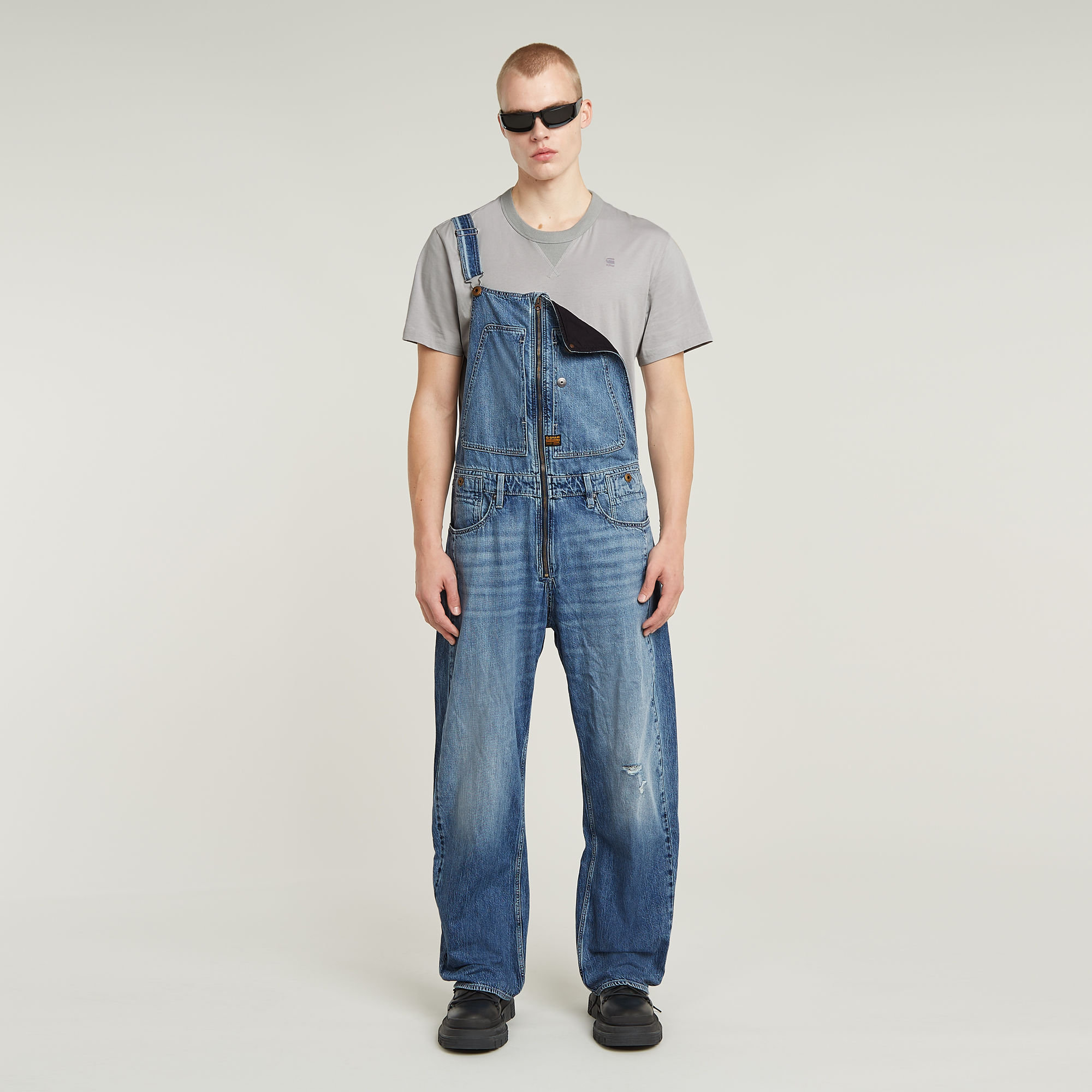 Thumbnail - Denim Dungaree 3D Loose - Mittelblau - Herren