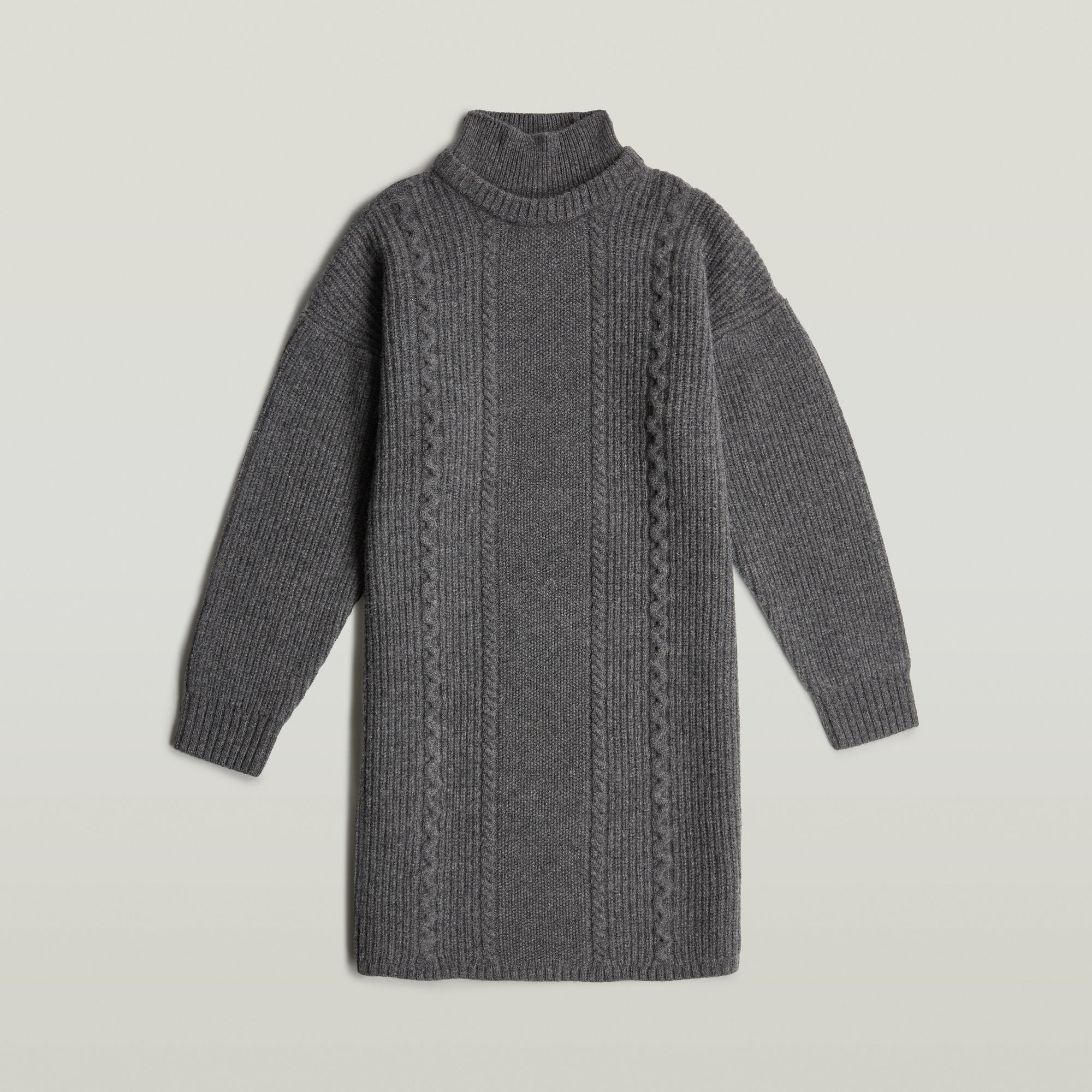 Thumbnail - Cable Knit Kleid - Mehrfarbig - Damen