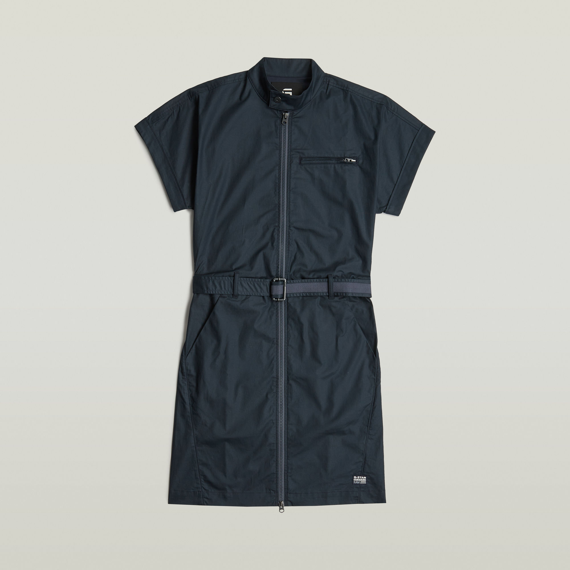 Thumbnail - Belted Kleid - Dunkelblau - Damen