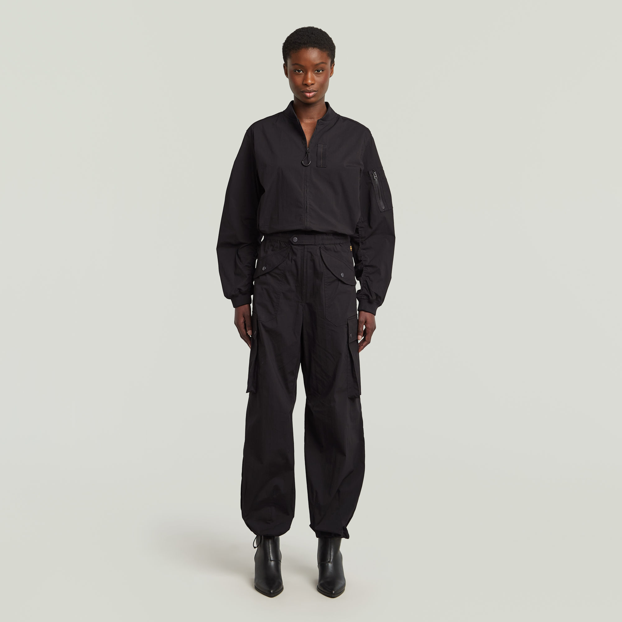 

Bomber Jumpsuit - Black - Women