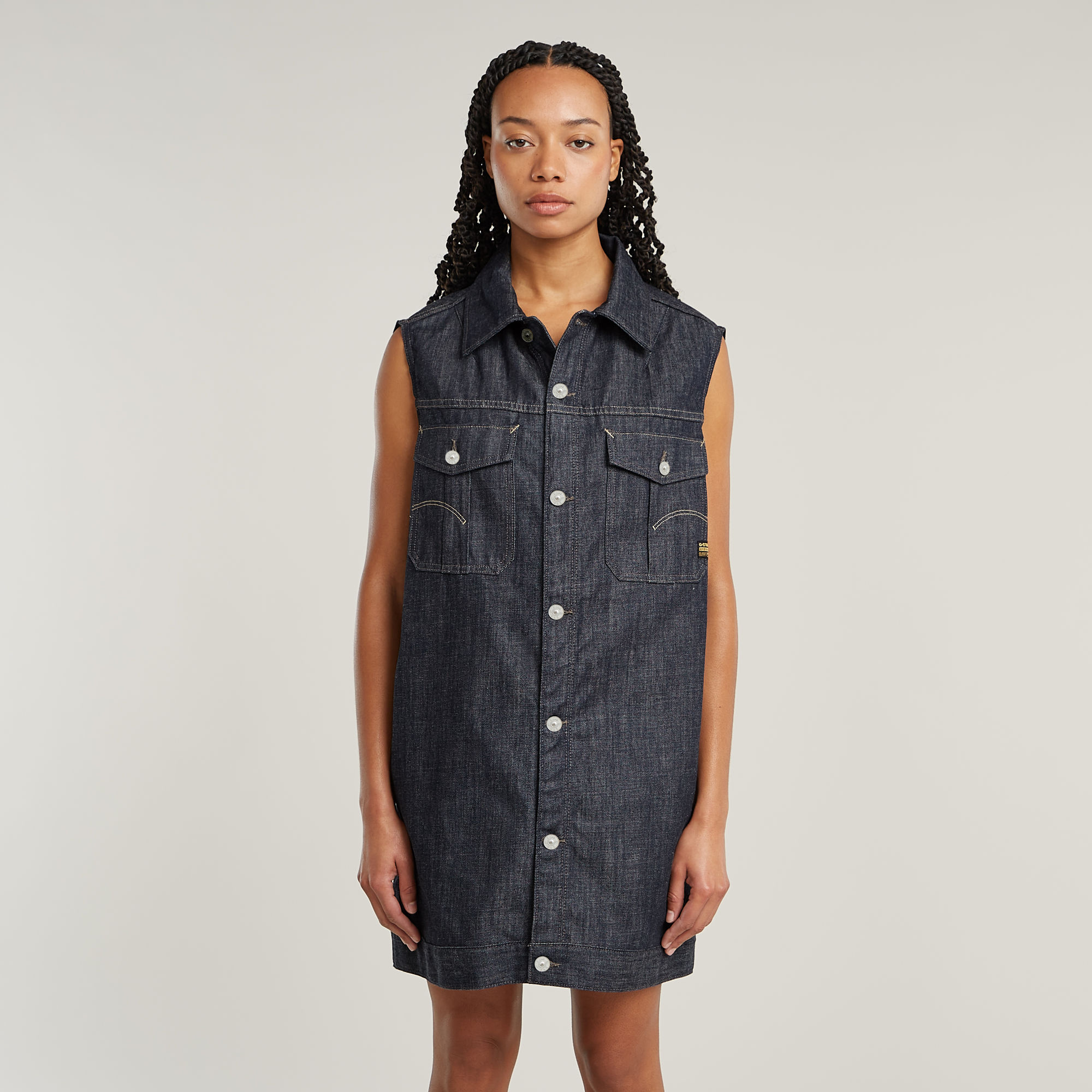 Oversized Sleeveless Kleid - Dunkelblau - Damen