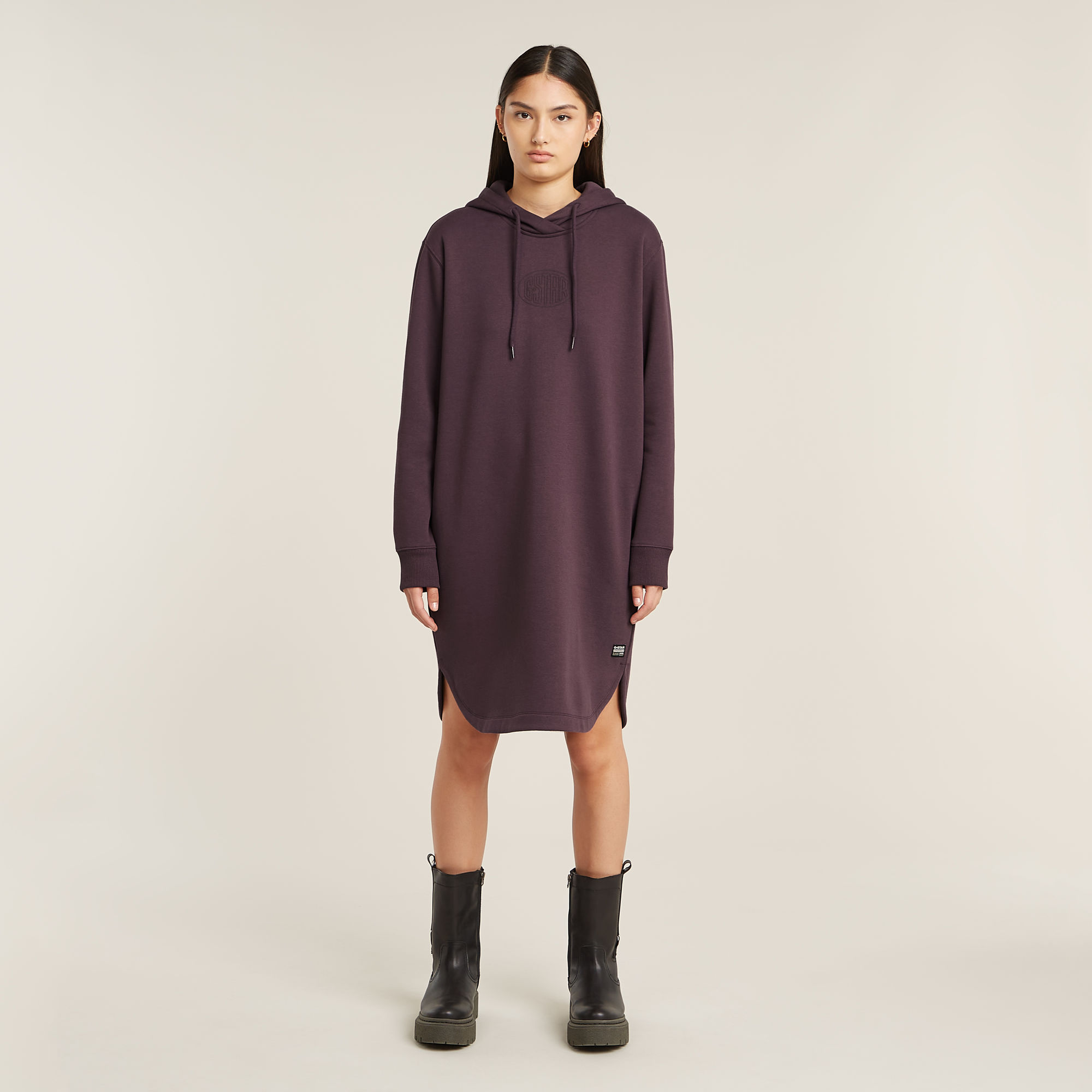

Logo Hooded Sweater Dress - Purple - Women