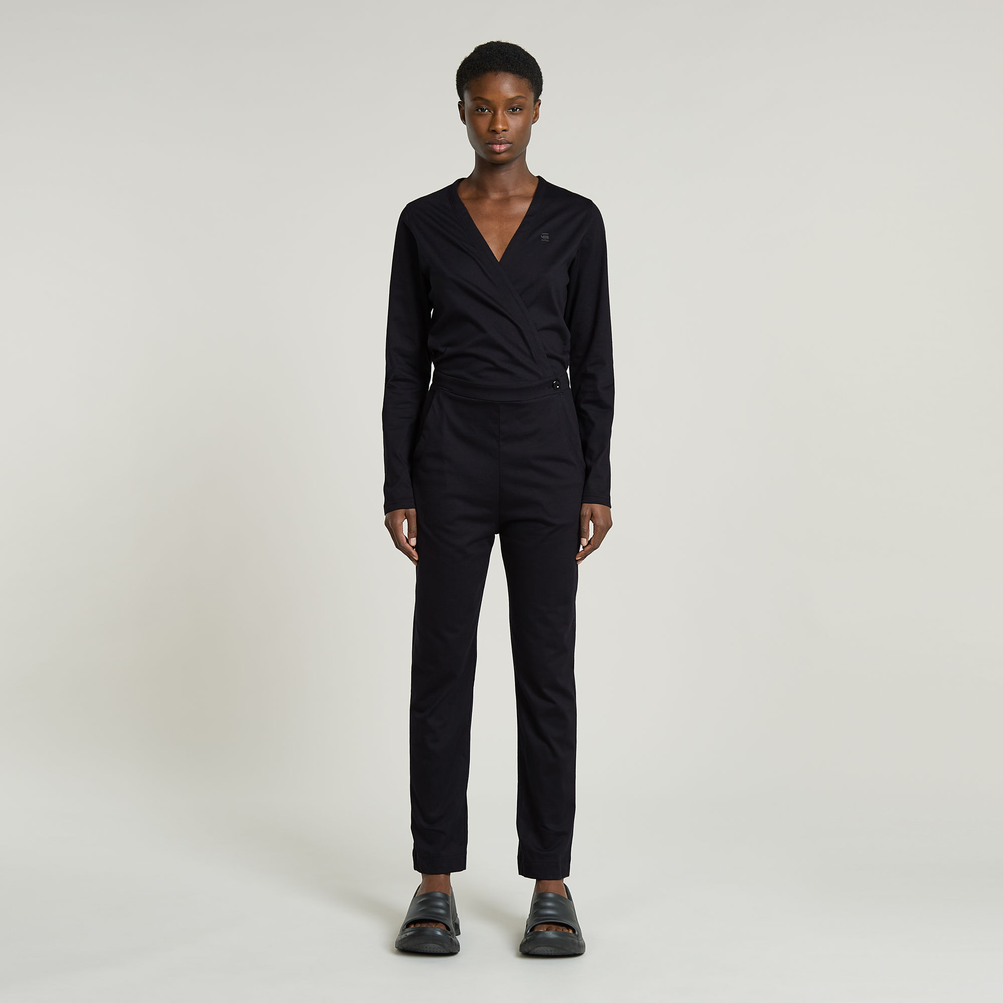 Thumbnail - Wide Leg Jumpsuit - Schwarz - Damen