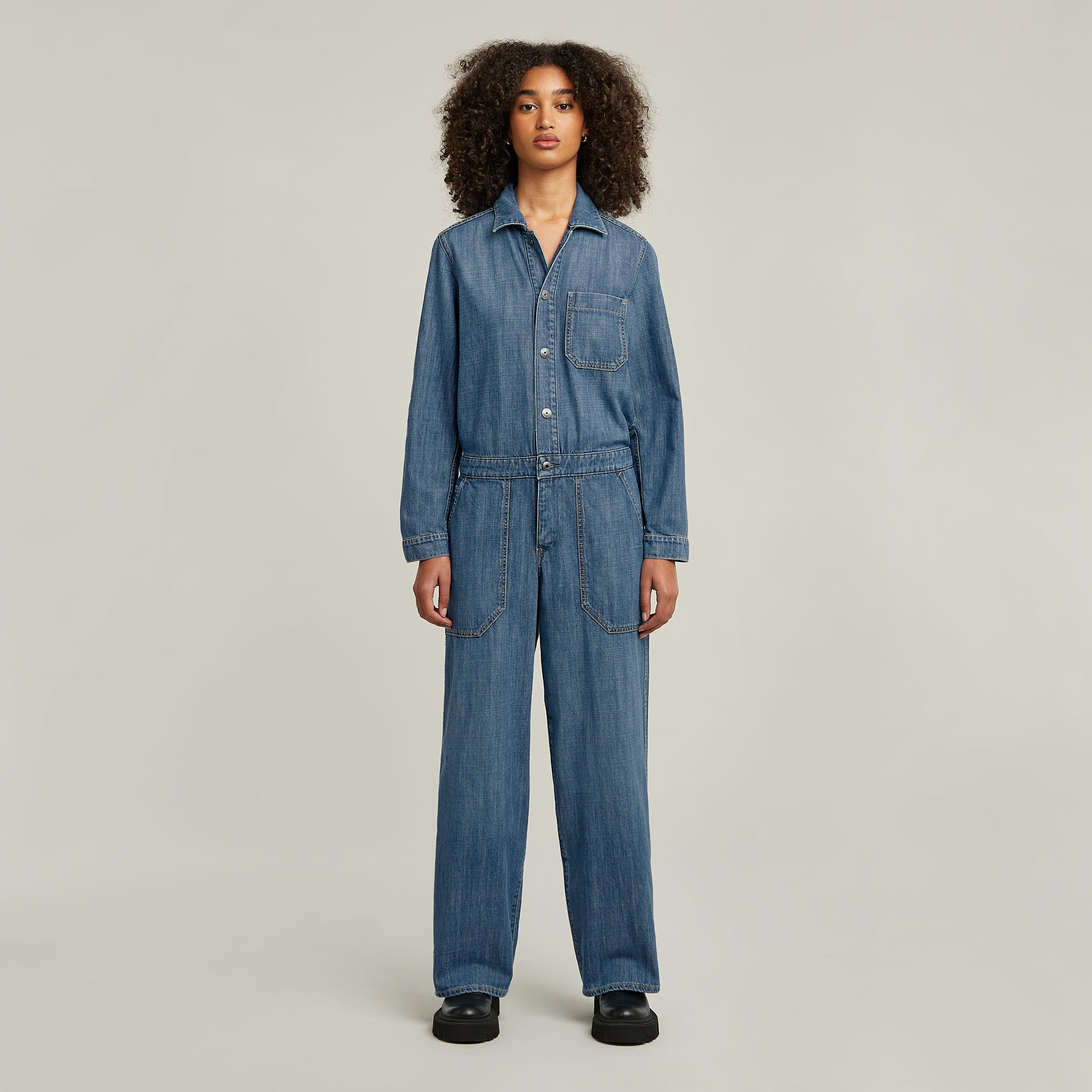 Thumbnail - 1 Pocket Overall - Mittelblau - Damen