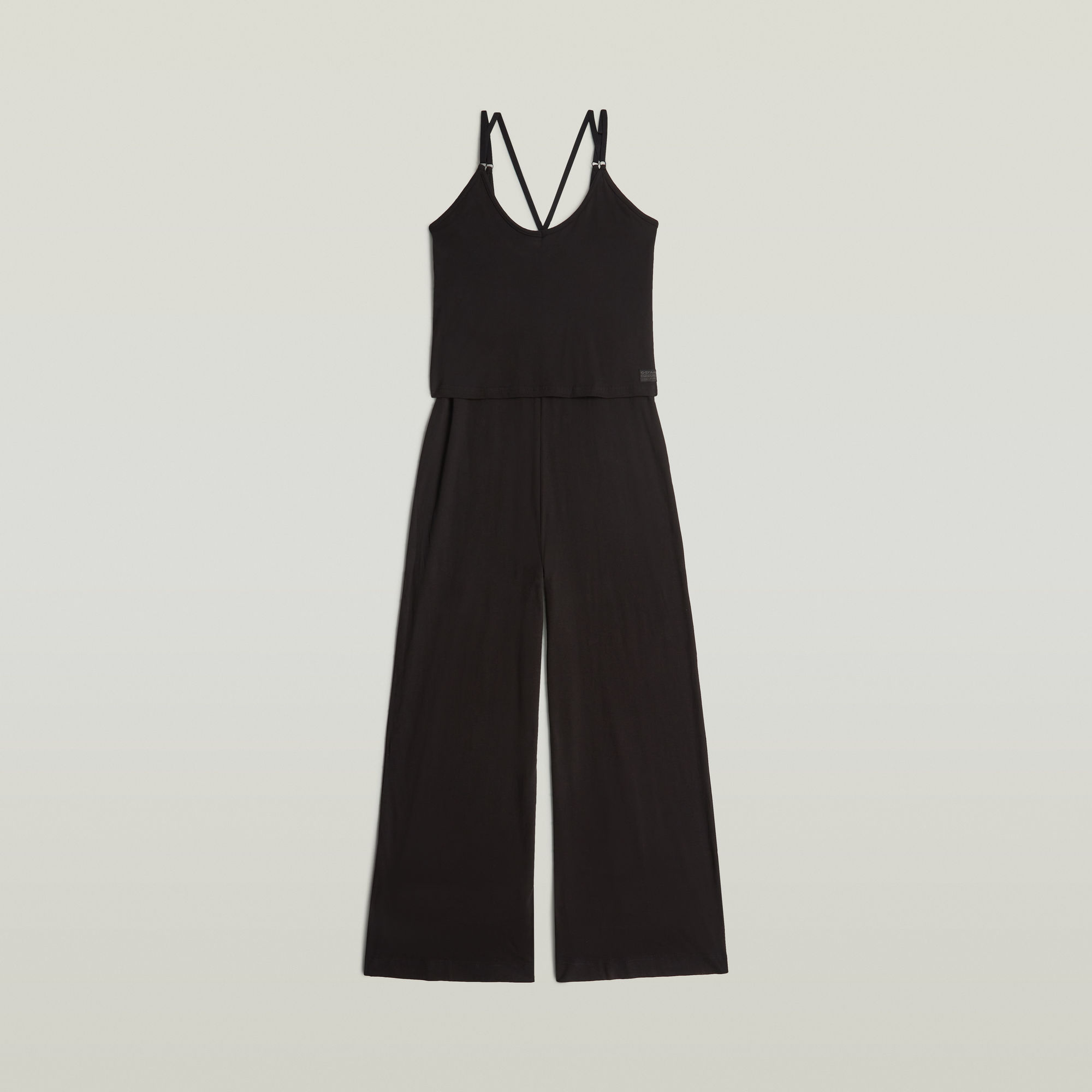 Thumbnail - Spaghetti Strap Loose Jumpsuit - Schwarz - Damen