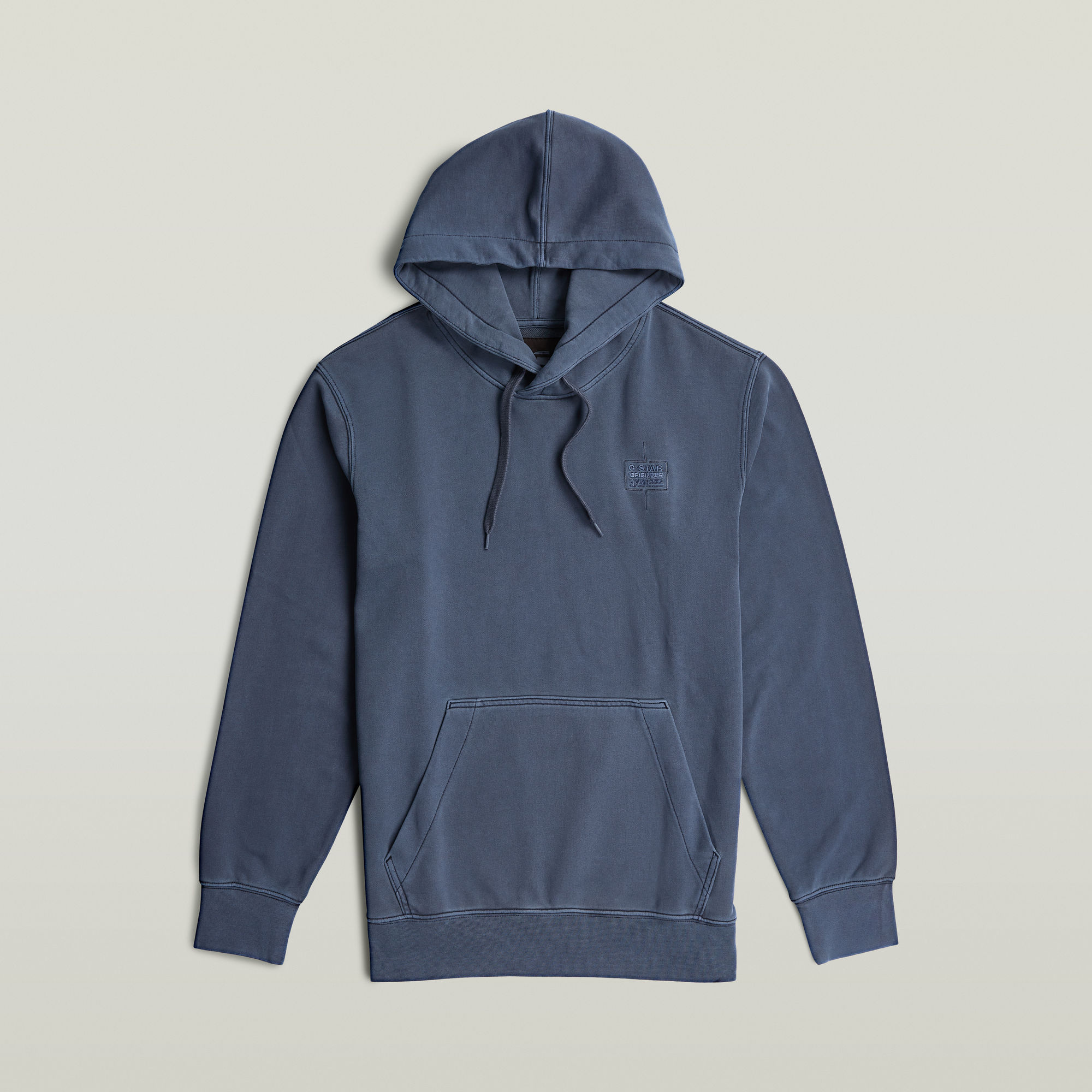 Thumbnail - Logo Overdyed Hooded Sweatshirt - Dunkelblau - Herren