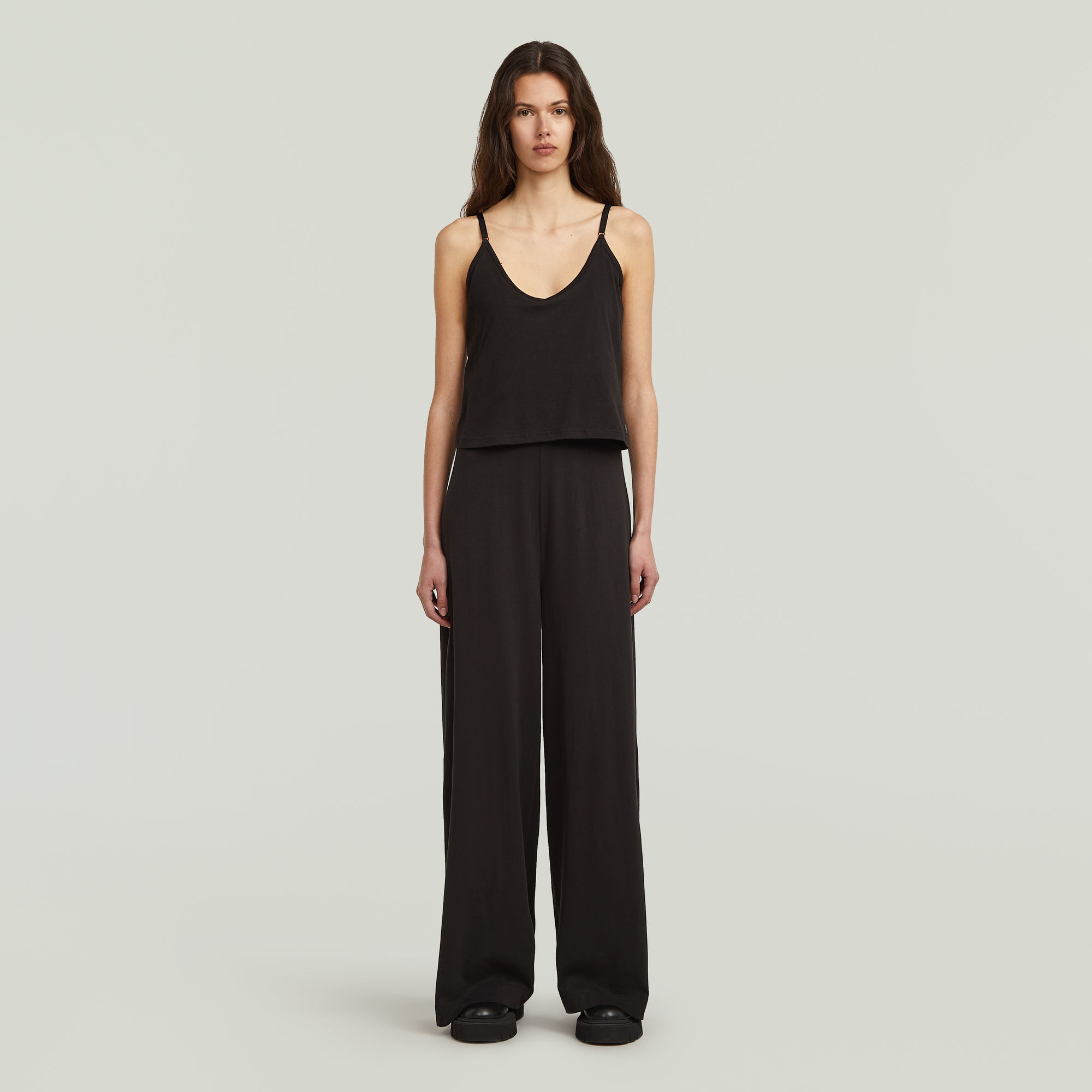 

Spaghetti Strap Loose Jumpsuit - Zwart - Dames