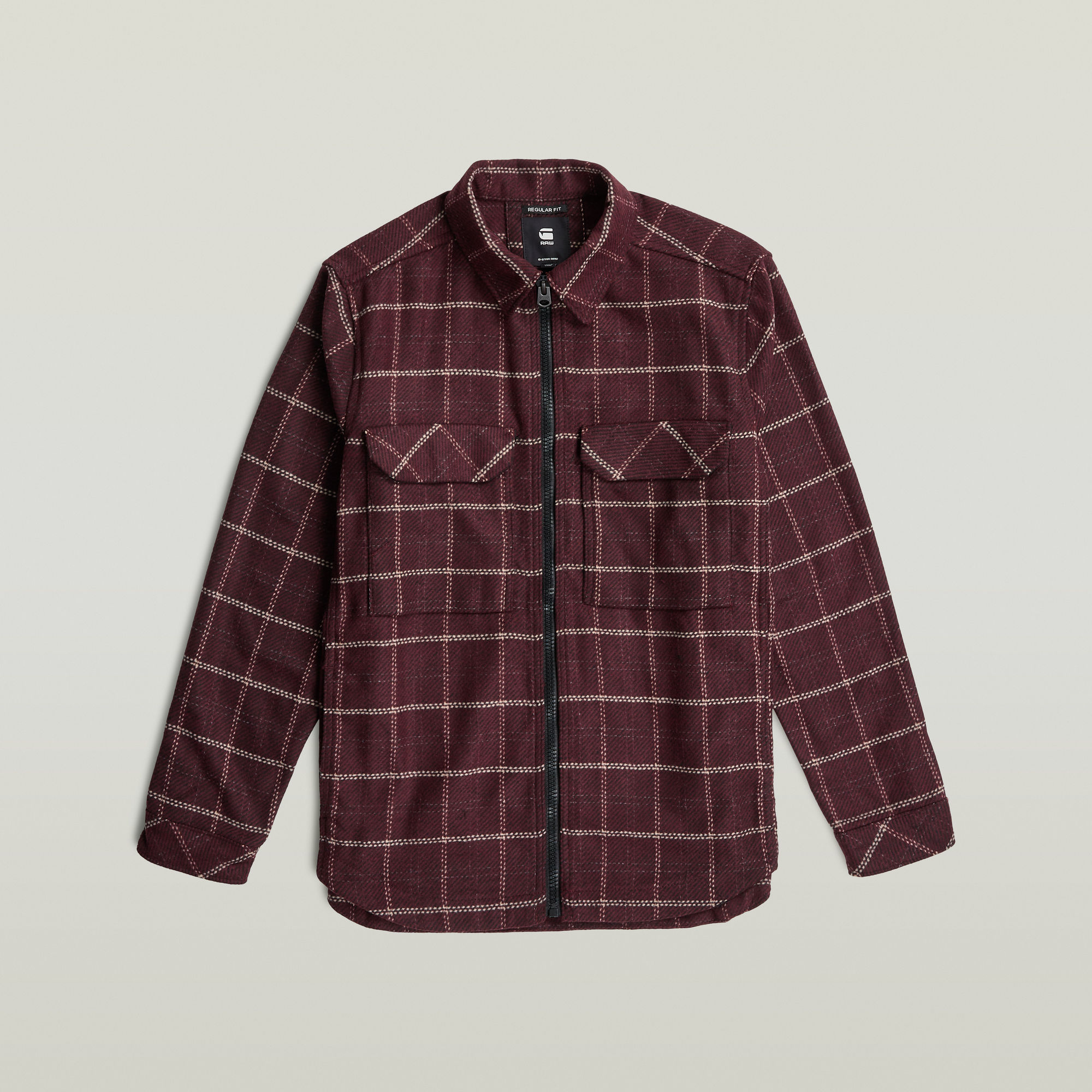 Thumbnail - Zip Regular Overshirt - Mehrfarbig - Herren
