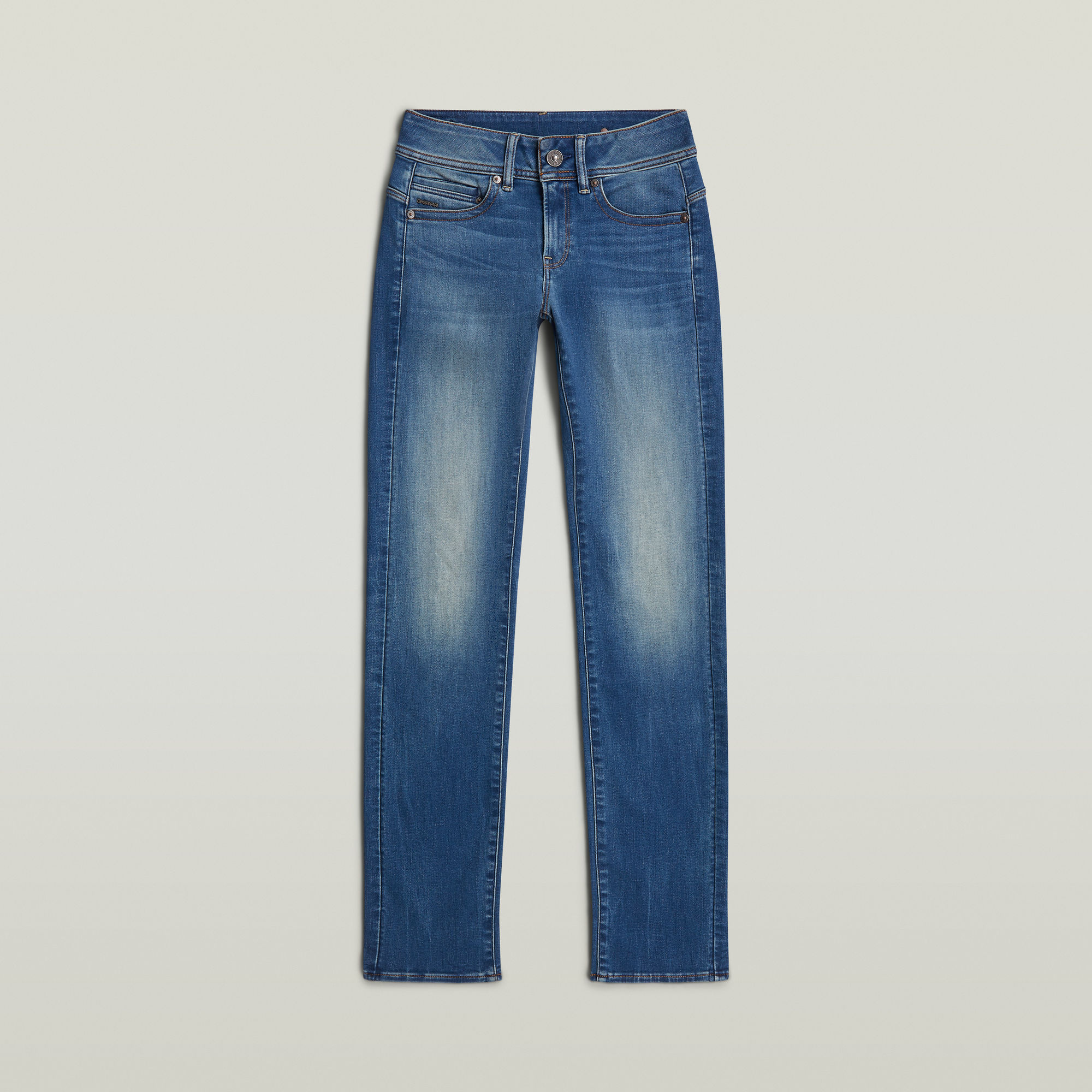 Thumbnail - Midge Straight Jeans - Mittelblau - Damen