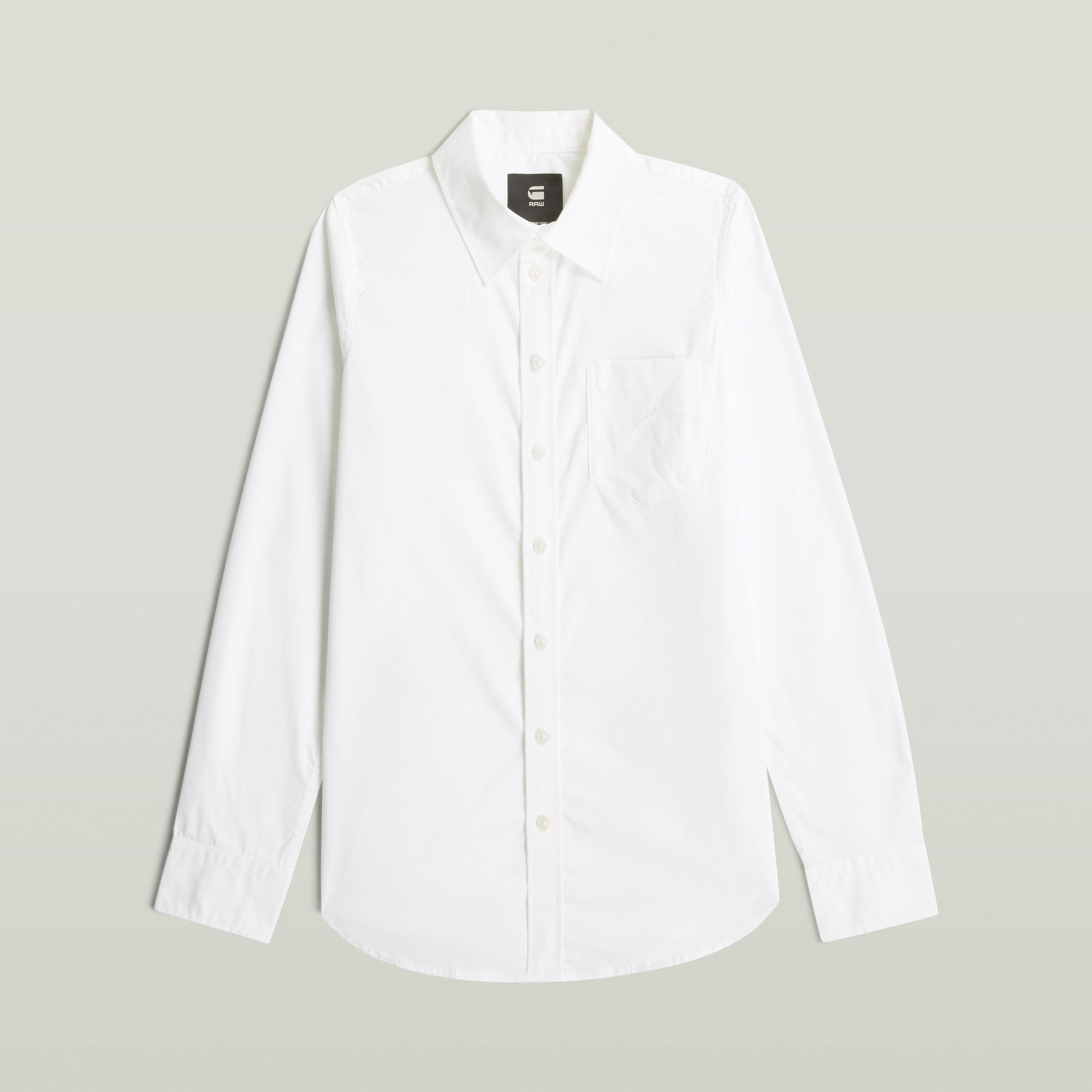 Thumbnail - Slim Poplin Long Sleeve Shirt - Weiß - Damen