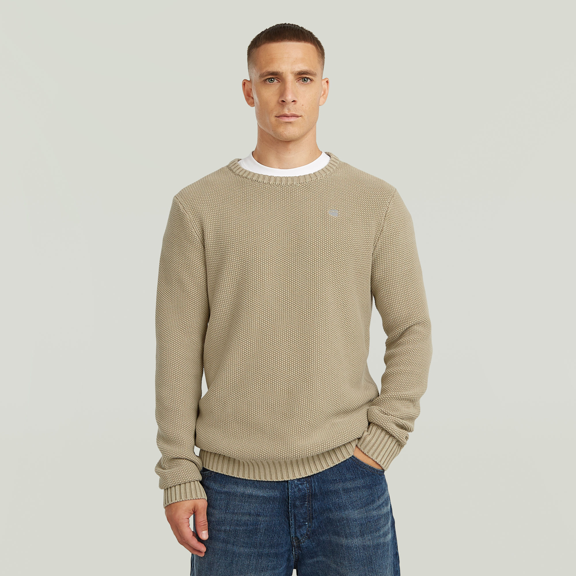 

Garment Dyed Structure Knit - Beige - Men