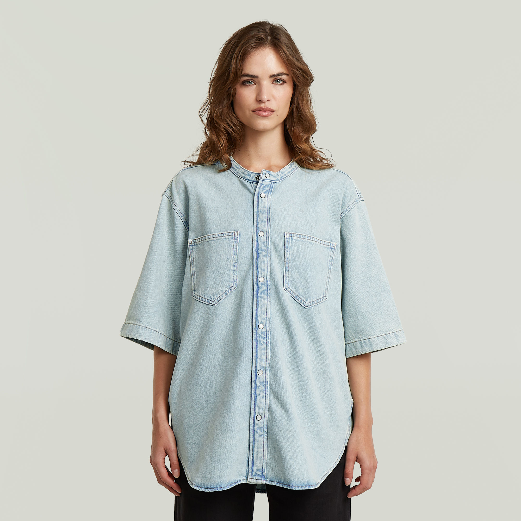 

Carter 2-Pocket Denim Shirt - Medium blue - Women