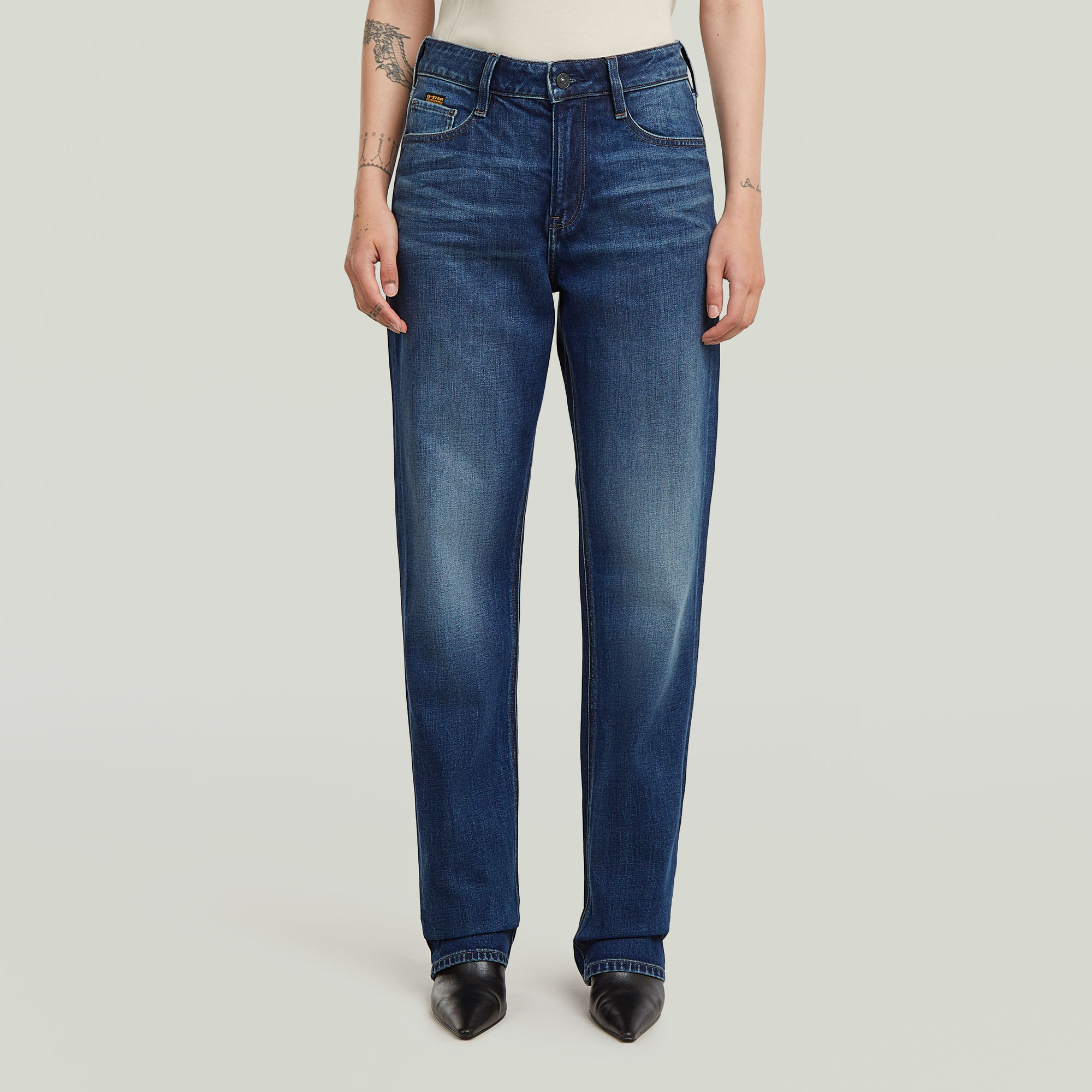 G-Star RAW Iggie Straight Jeans - Donkerblauw - Dames