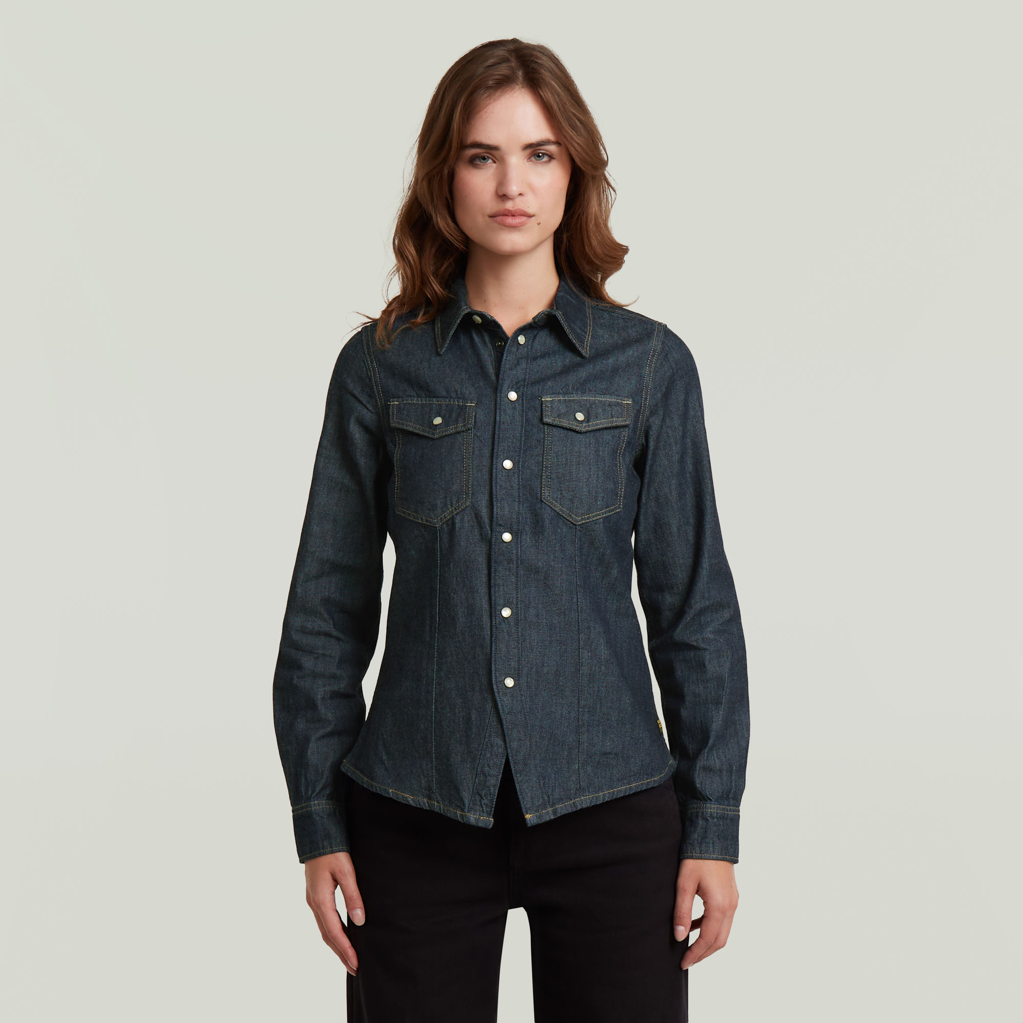 Kick Slim Hemd - Dunkelblau - Damen
