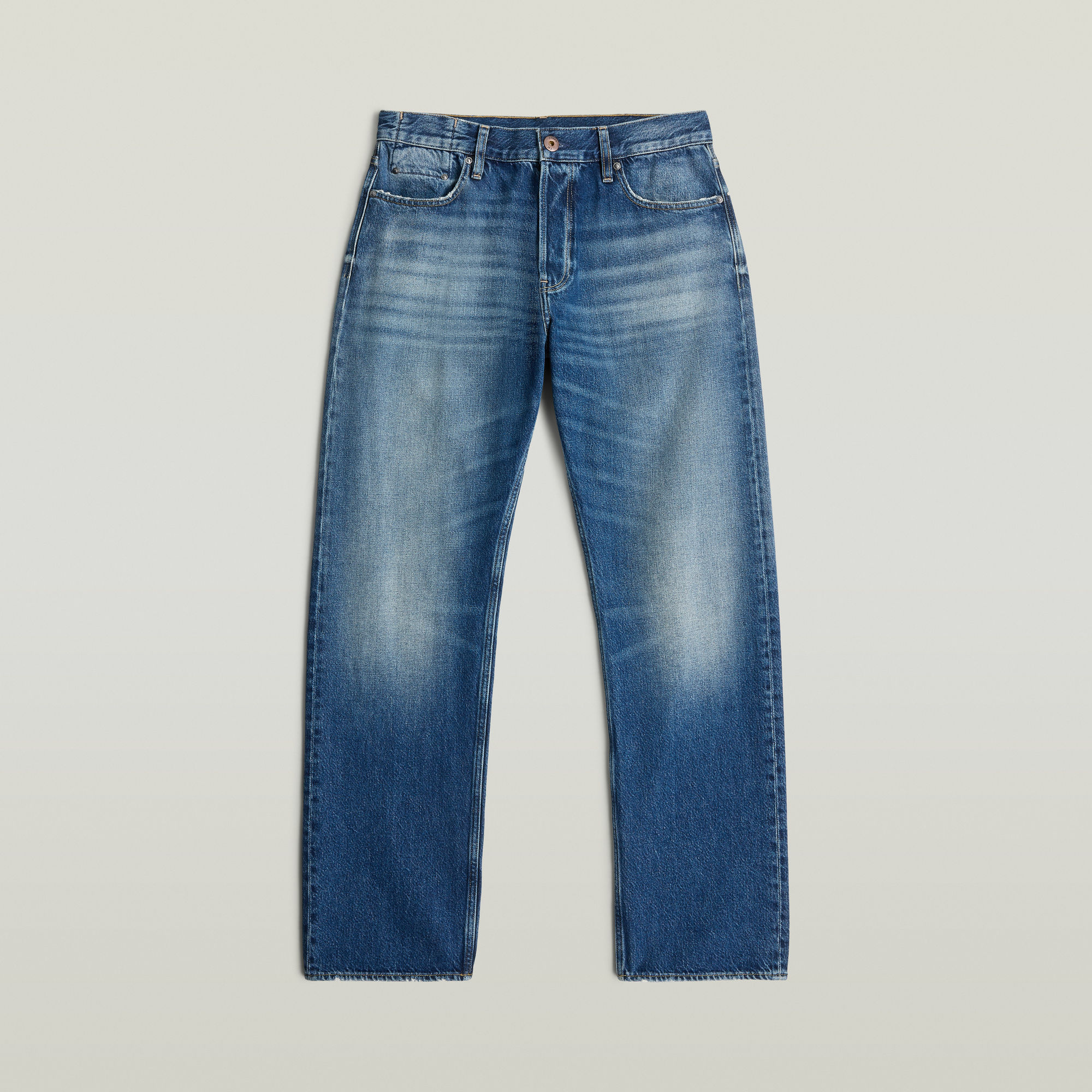 Thumbnail - Dakota Regular Straight Jeans - Mittelblau - Herren