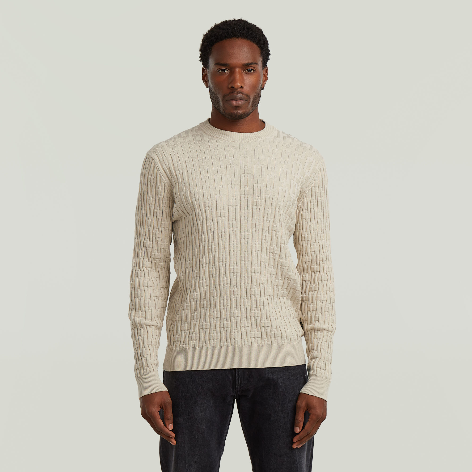 

Chain Structure Knit - White - Men