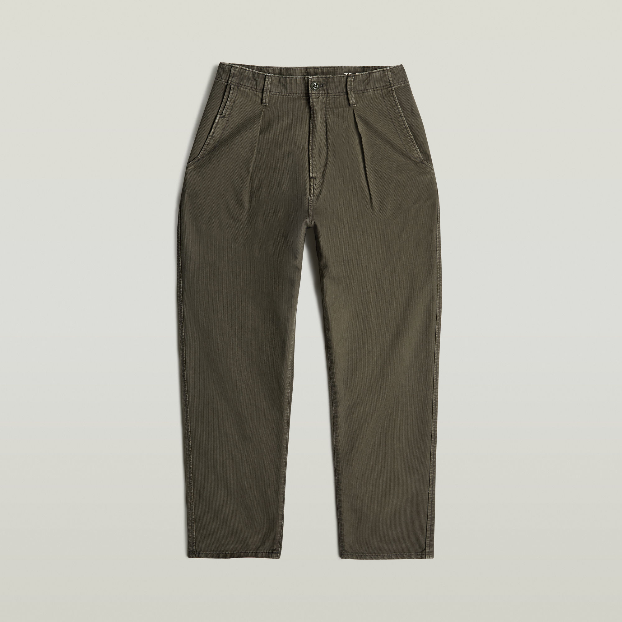 Thumbnail - Pleated Chino Relaxed Tapered - Grau - Herren