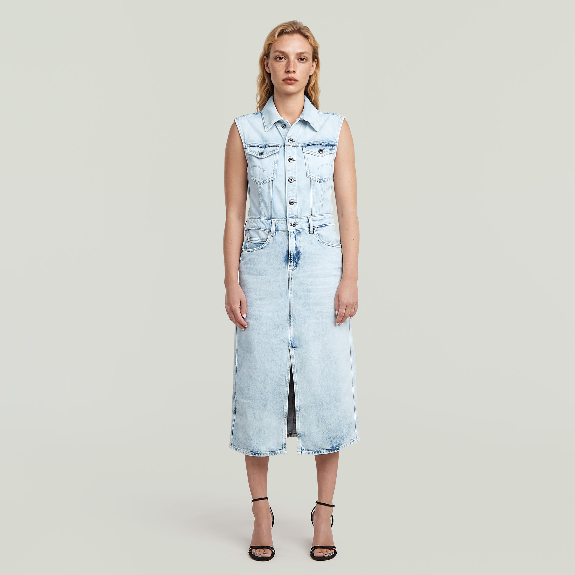 Thumbnail - Sleeveless Kleid - Hellblau - Damen