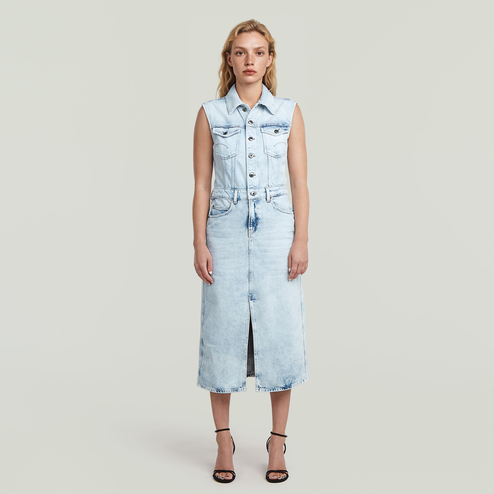 Sleeveless Kleid - Hellblau - Damen