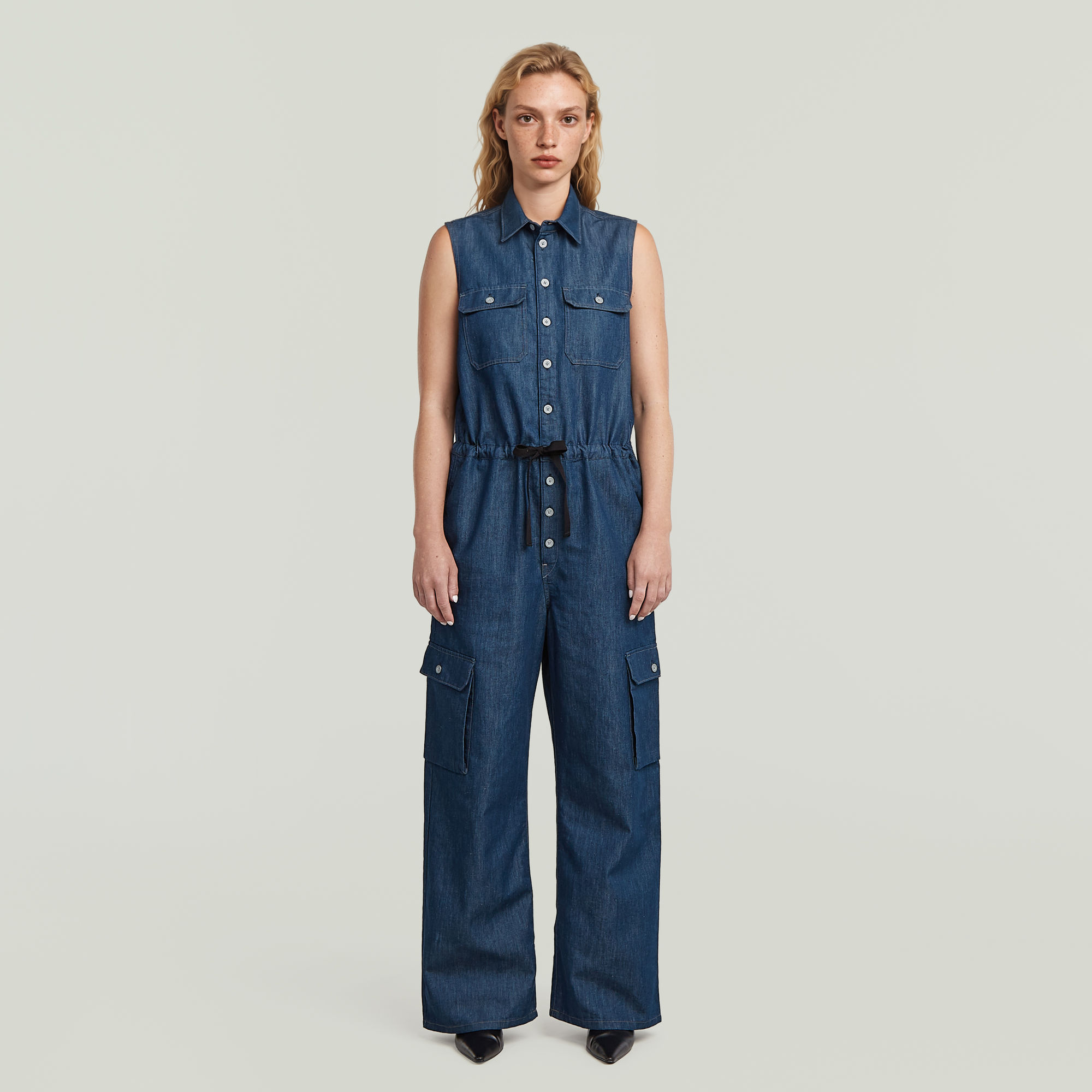Soft Utility Jumpsuit - Dunkelblau - Damen