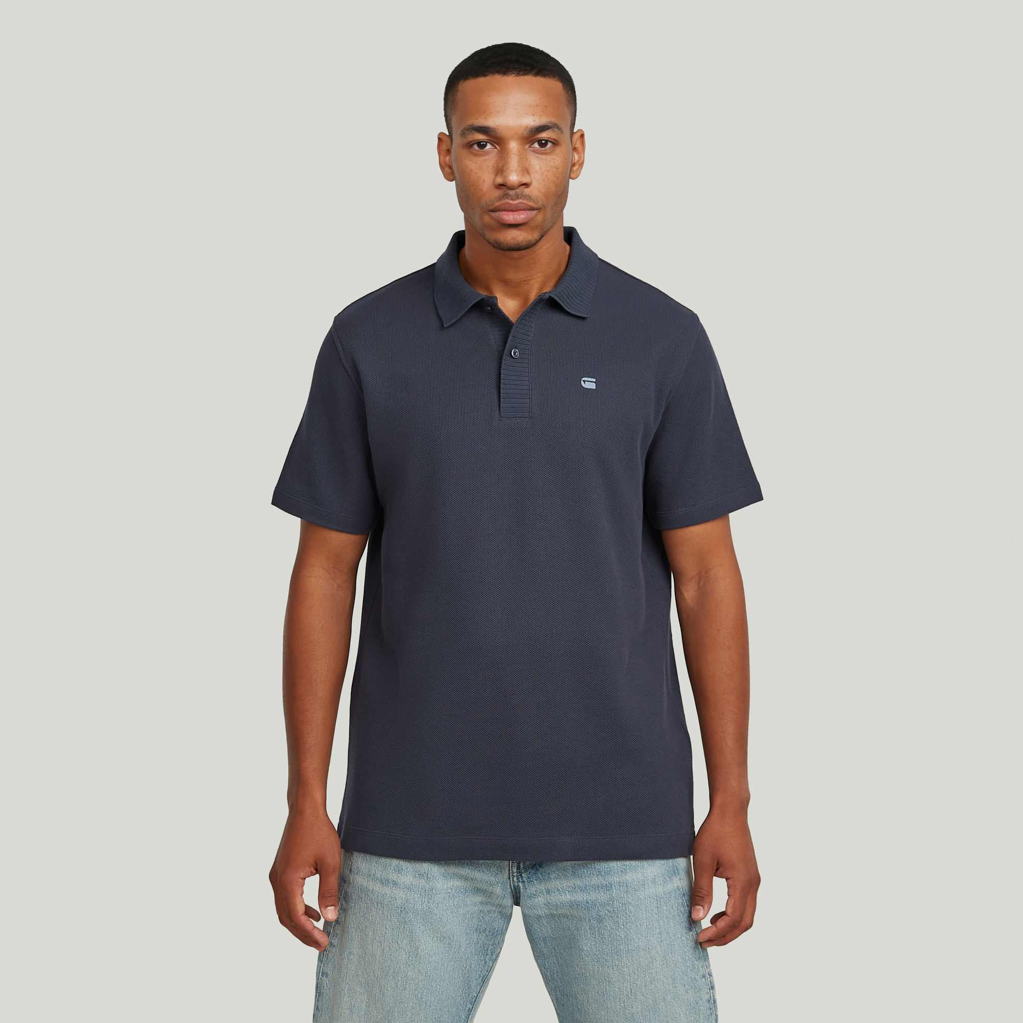 Structured Polo - Dunkelblau - Herren