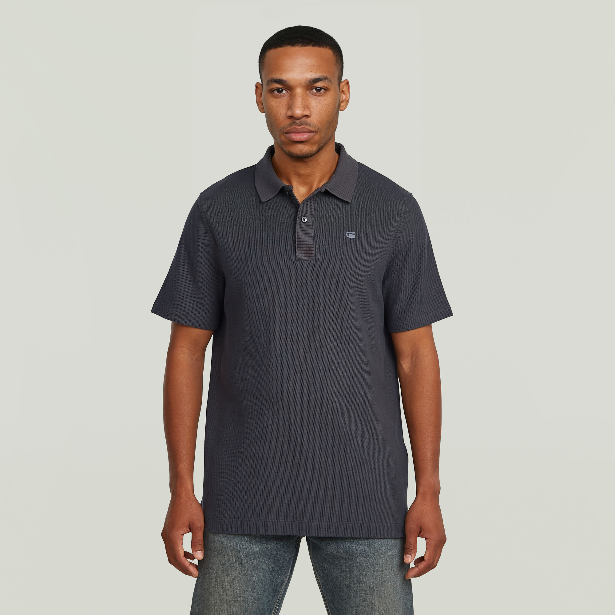 Structured Polo - Grau - Herren