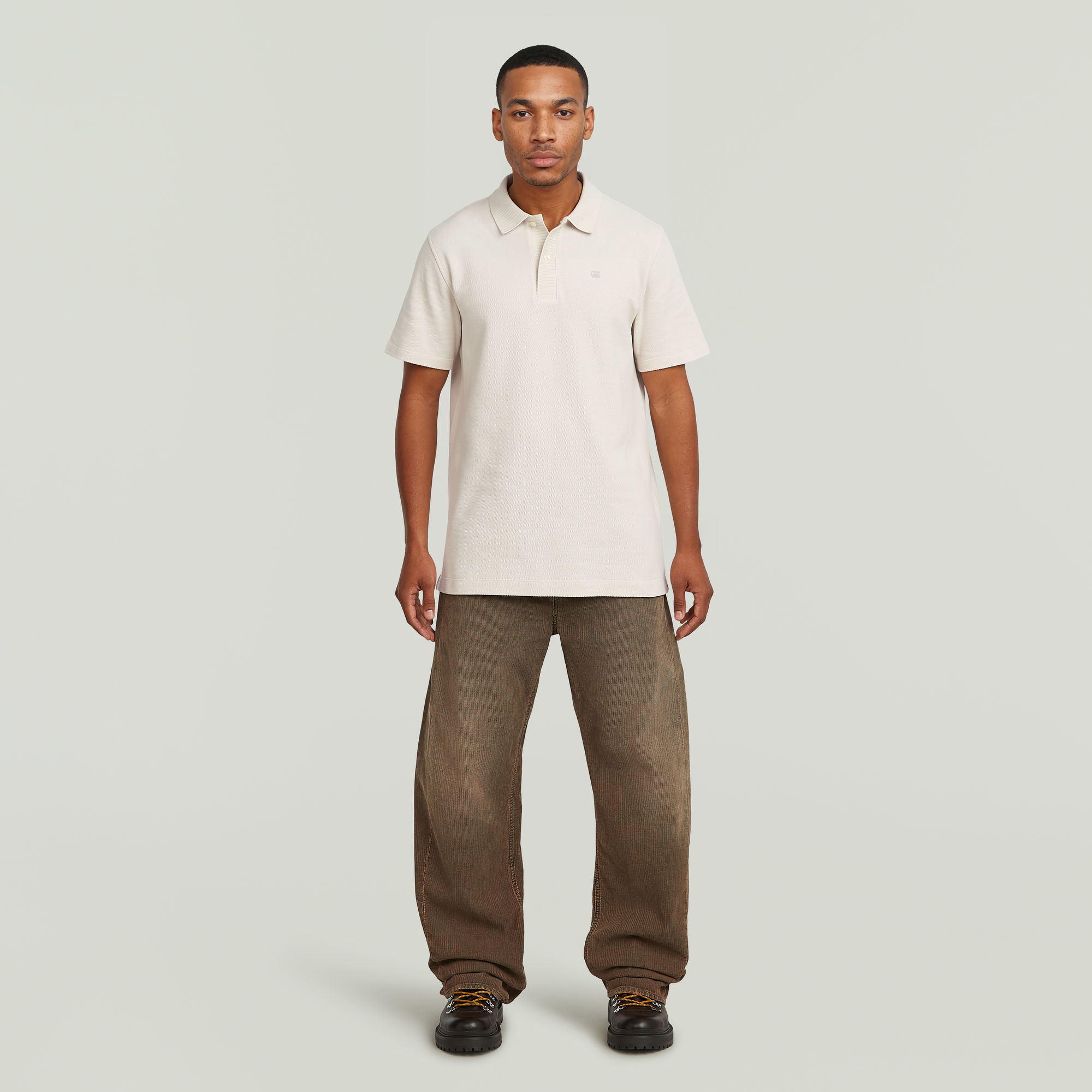 Thumbnail - Structured Polo - Weiß - Herren