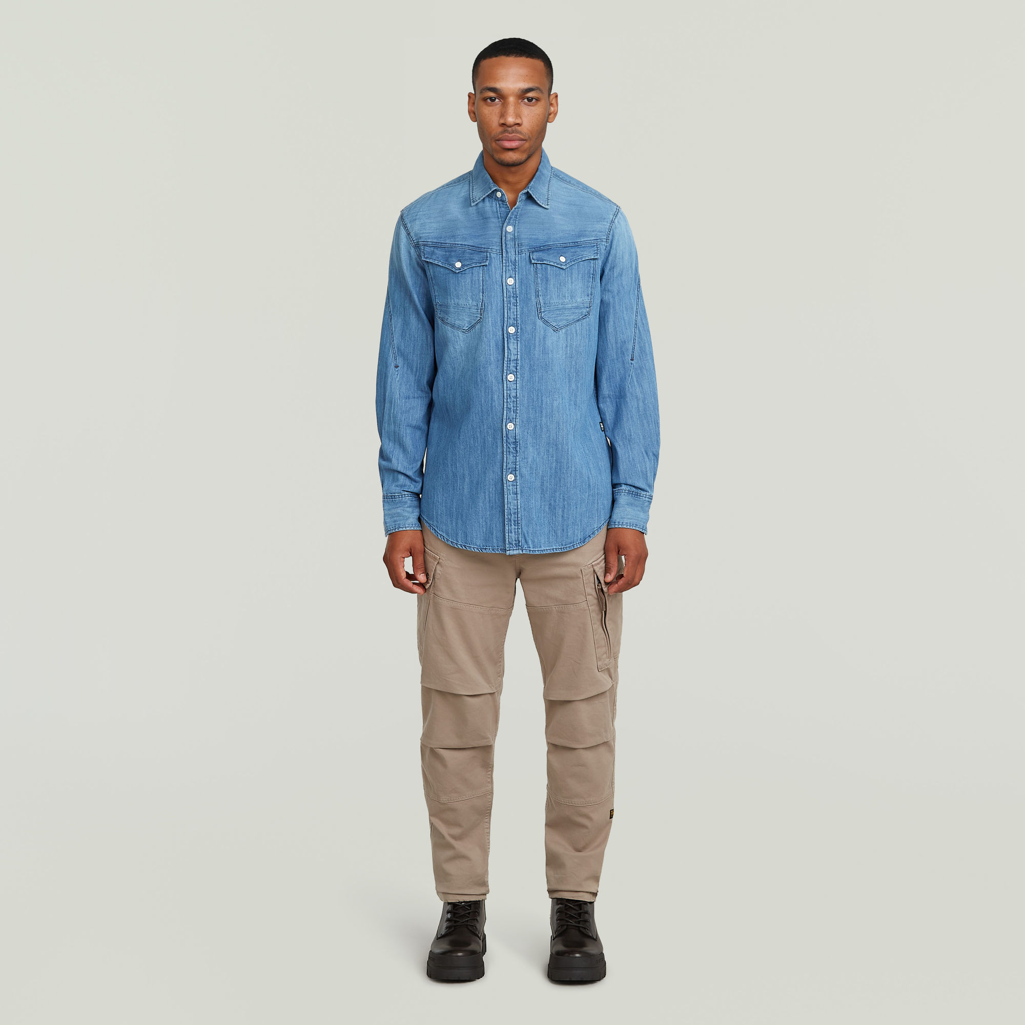 Thumbnail - Arc 3D Slim Hemd - Mittelblau - Herren