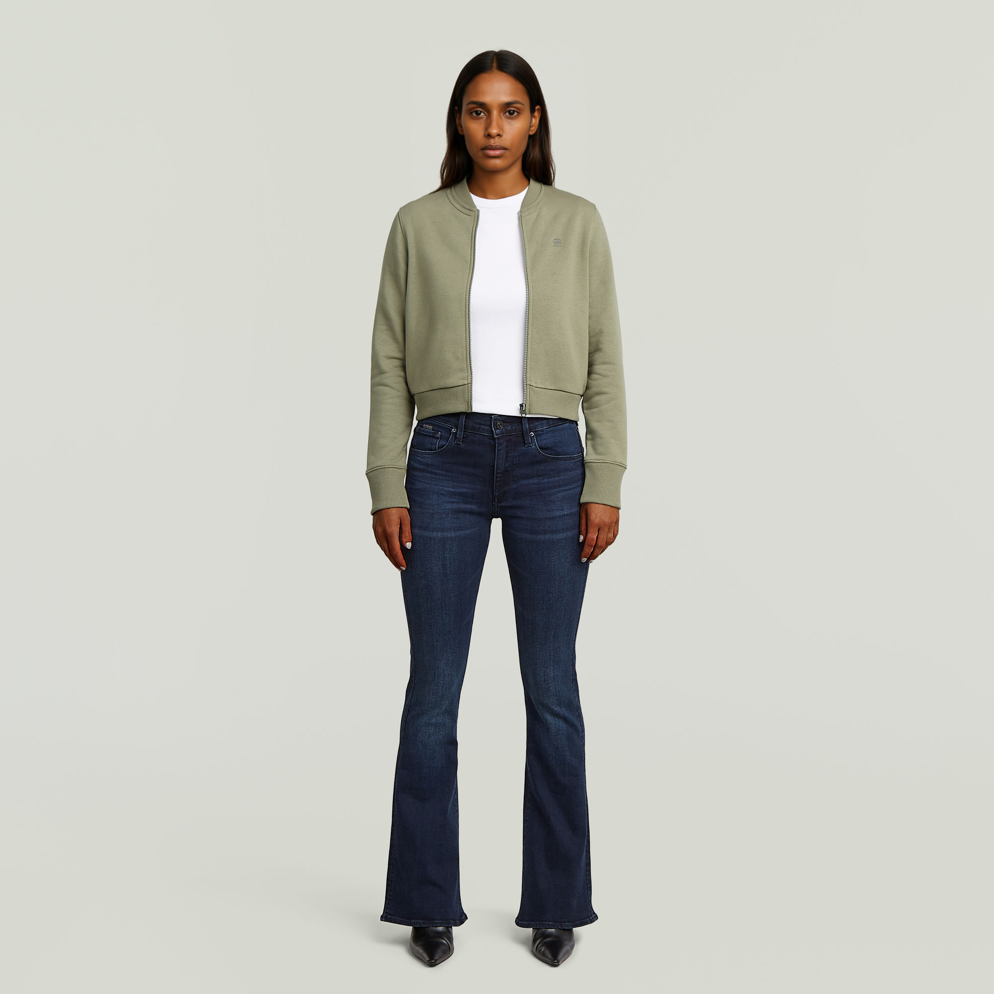 Thumbnail - Bomber Sweat - Grün - Damen