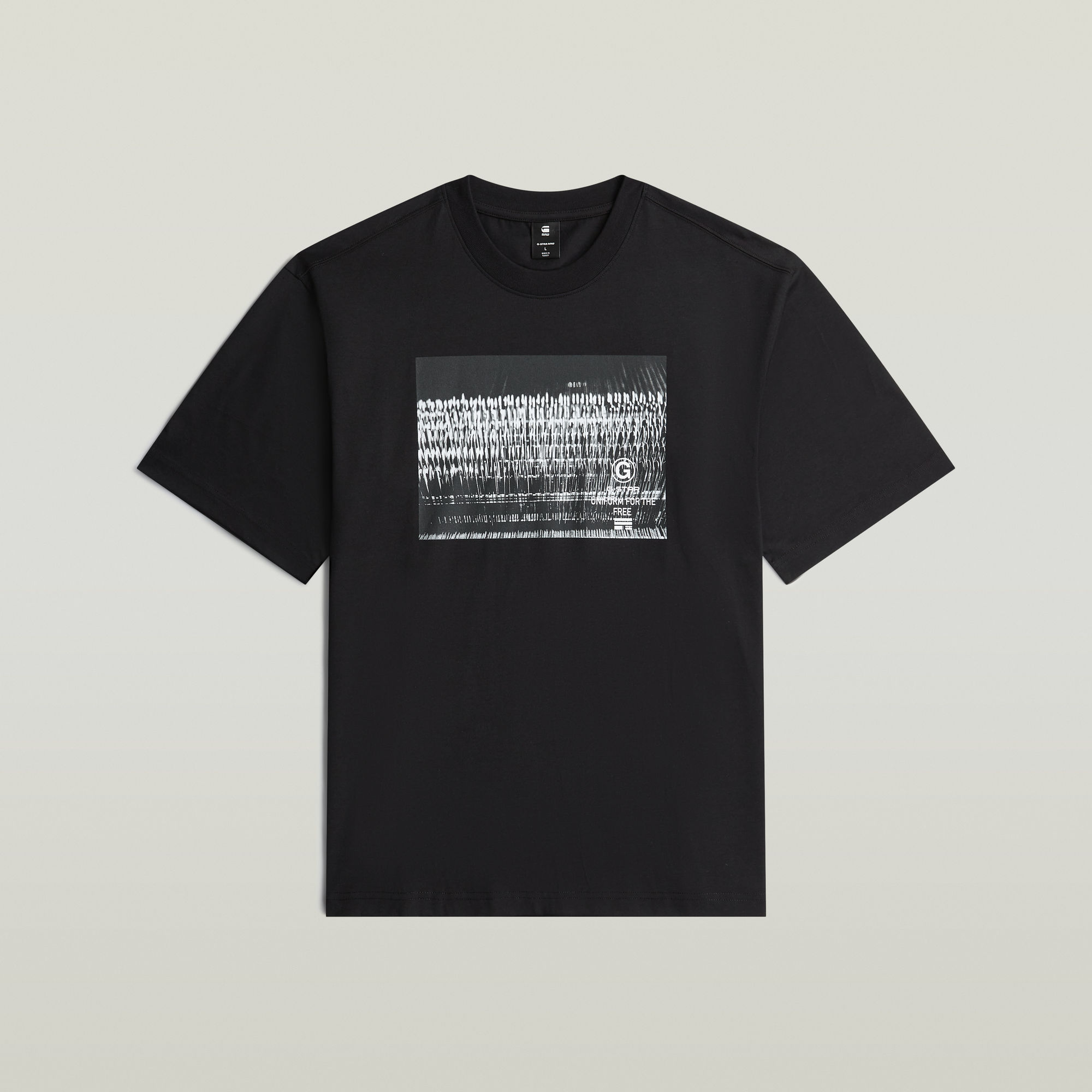 Thumbnail - Photo Print Loose T-Shirt - Schwarz - Herren