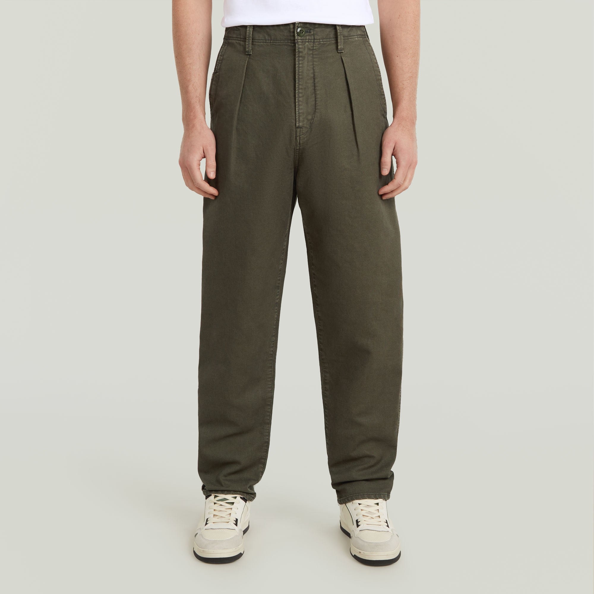 

Pleated Chino Relaxed Tapered - Grijs - Heren