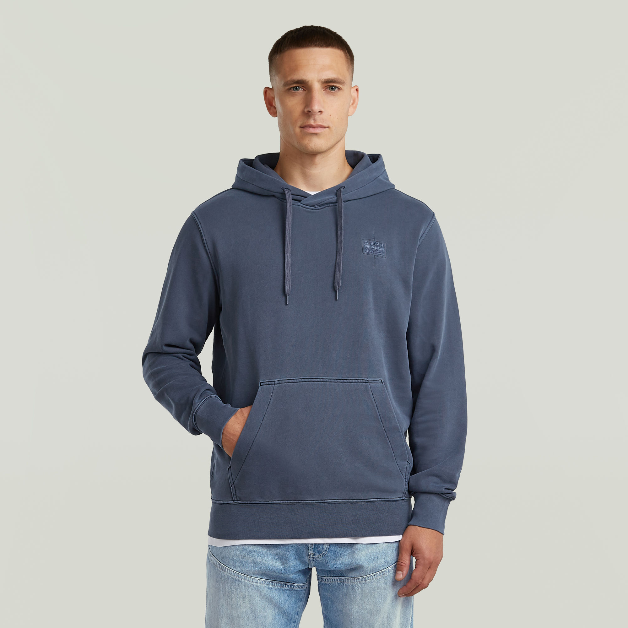 

Logo Overdyed Hooded Sweater - Donkerblauw - Heren