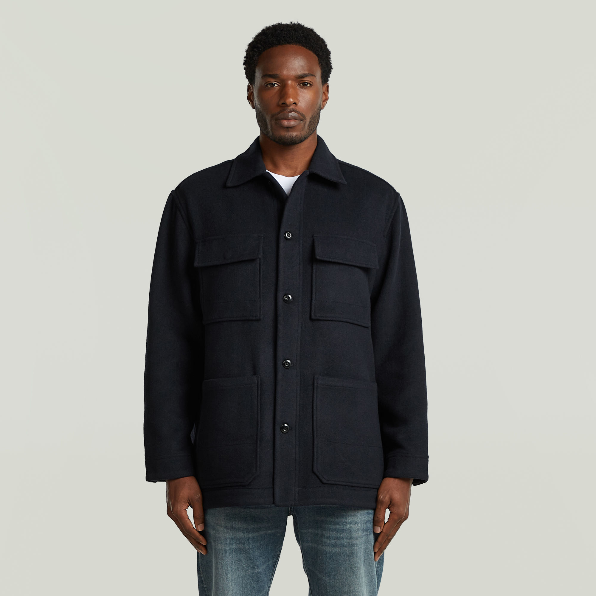 Wool Chore Jacke - Dunkelblau - Herren
