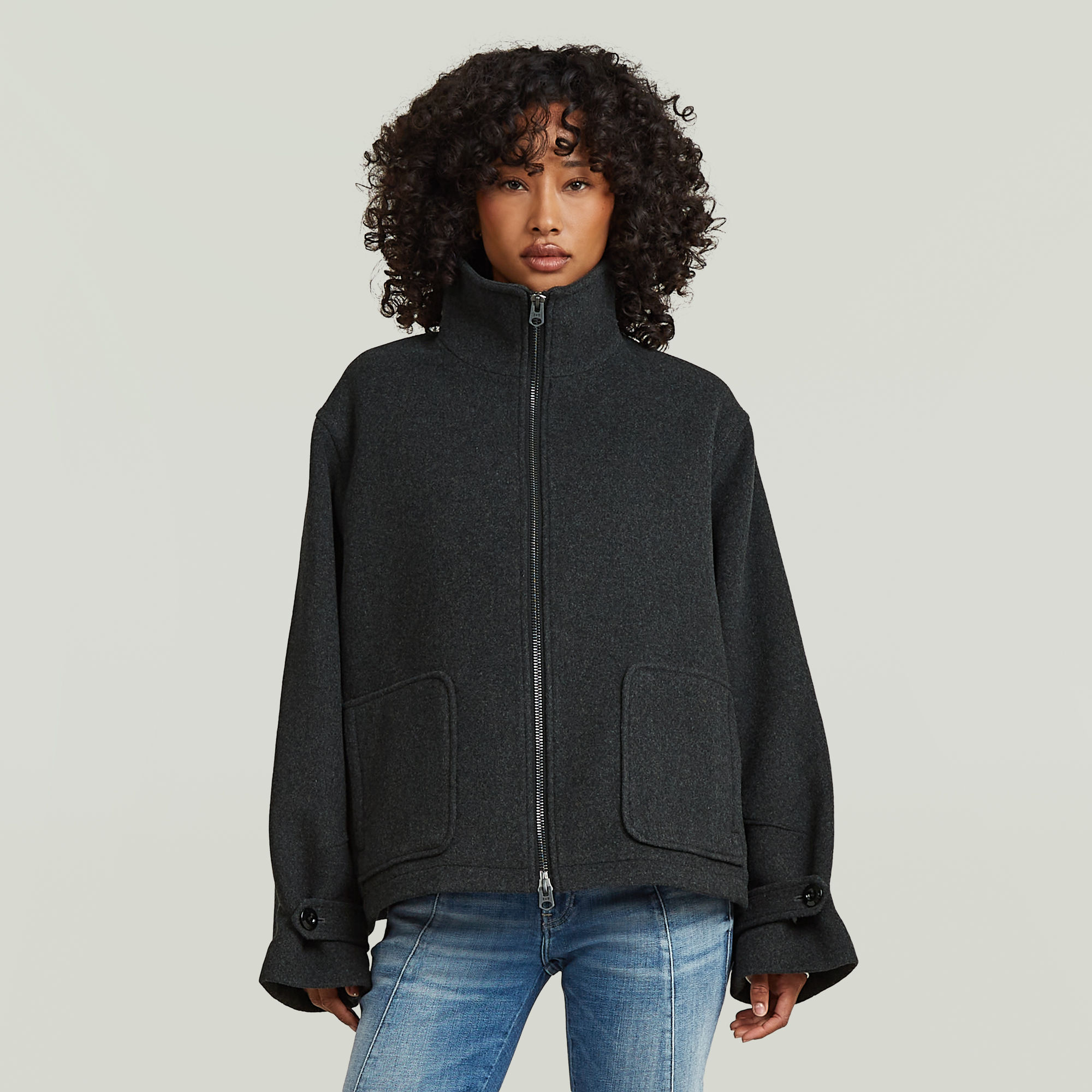 

Wool Blouson - Grau - Damen