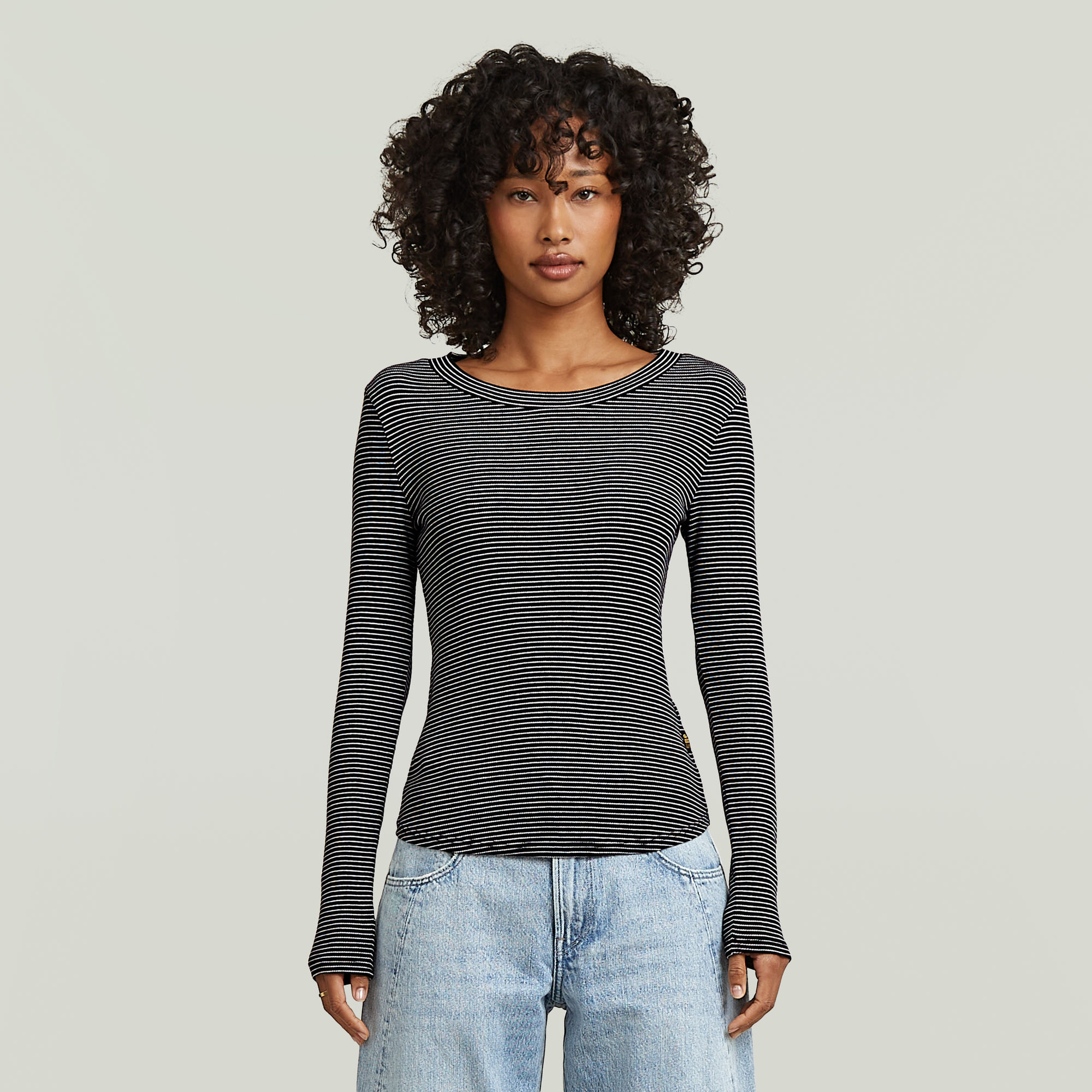 

Striped Slim T-Shirt - Meerkleurig - Dames