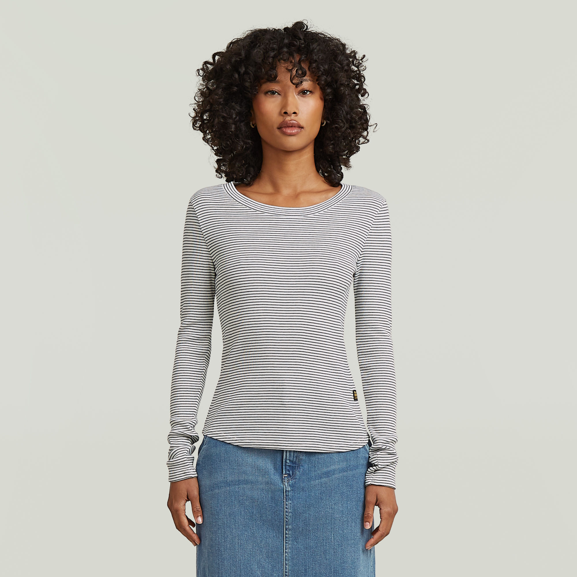 

Striped Slim T-Shirt - Meerkleurig - Dames