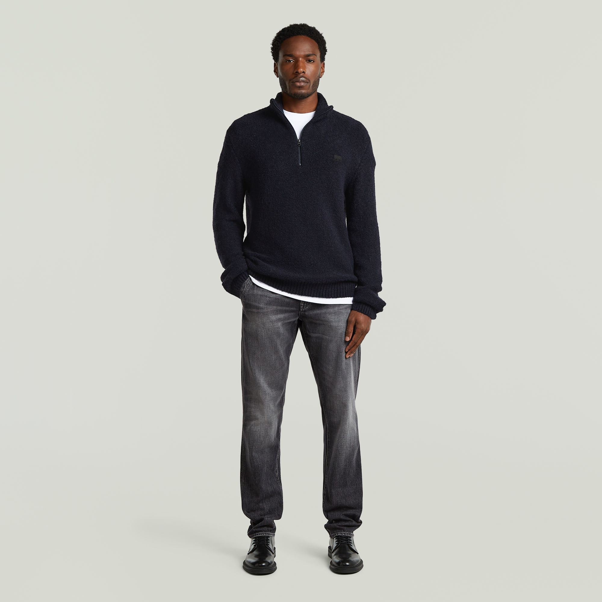 Thumbnail - Boucle Skipper Knit - Dunkelblau - Herren