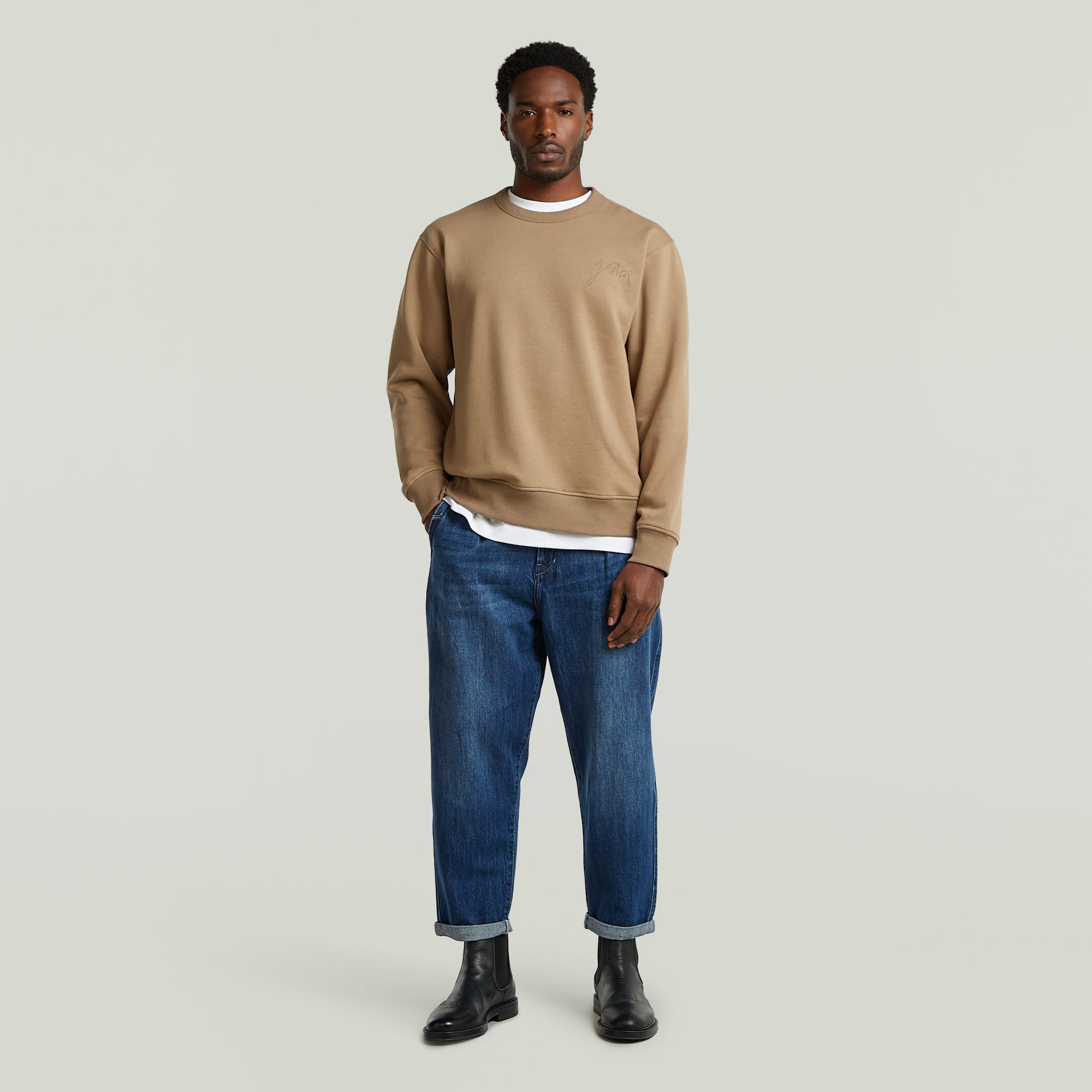 Thumbnail - Pleated Chino Denim Relaxed Tapered - Andere - Herren