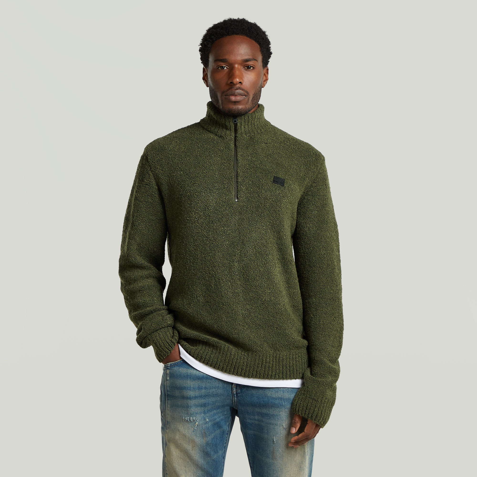 

Boucle Skipper Knit - Green - Men