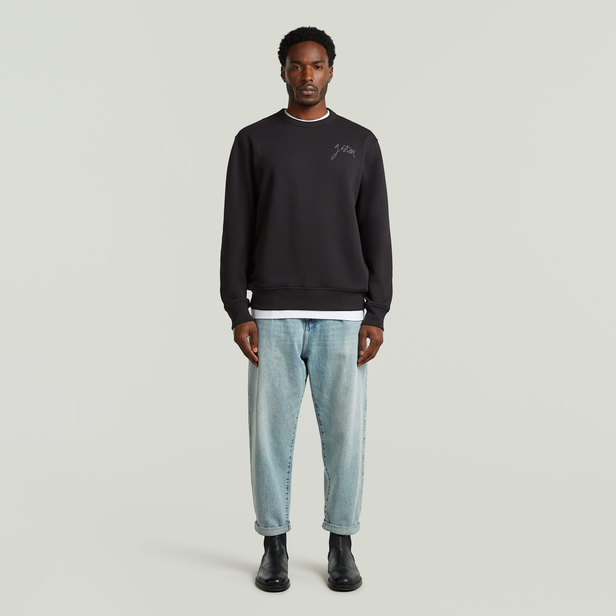 Thumbnail - Script Sweater - Schwarz - Herren